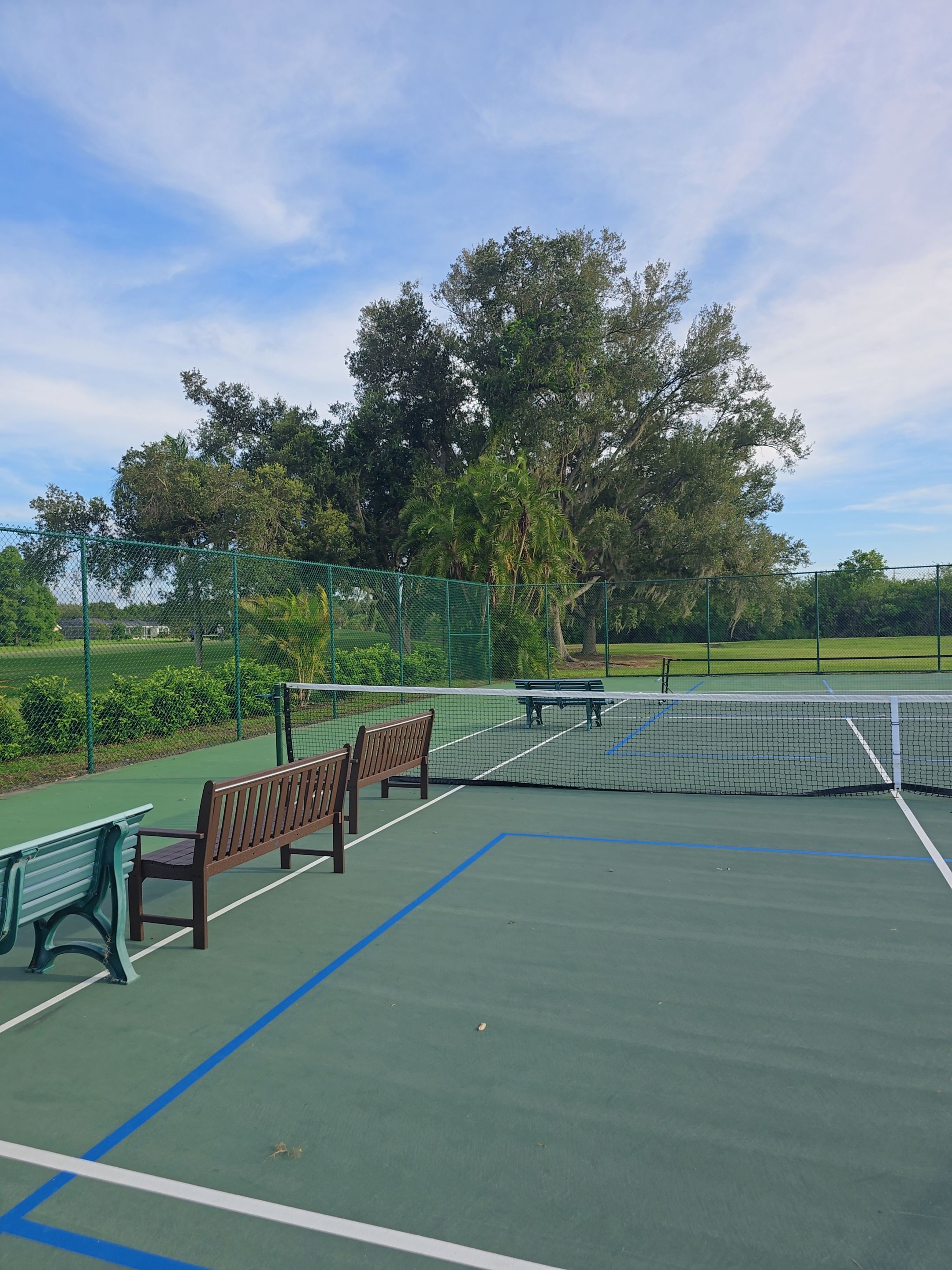 Commercial Tennis Court Chain Link Fence Repair in Sarasota by True Fence LLC