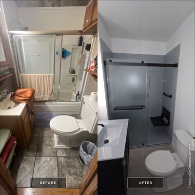 Small bathroom remodel with class!