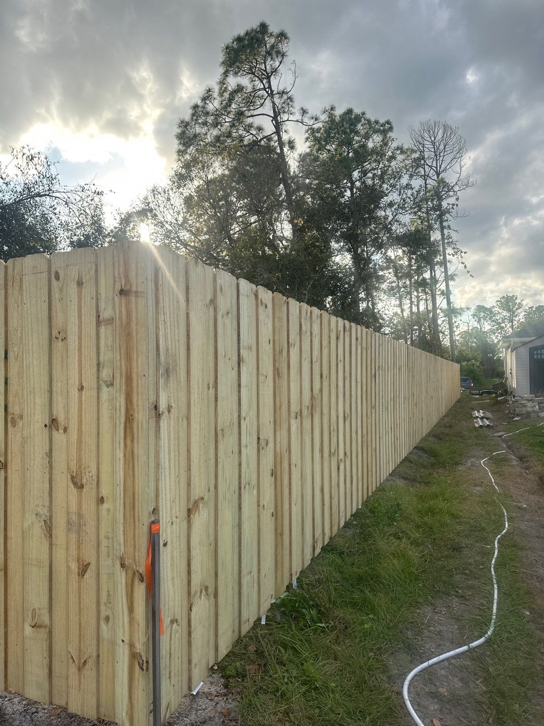 Wood Fence Installation using Vertical Wood Fence by Asap fence and gates, LLC
