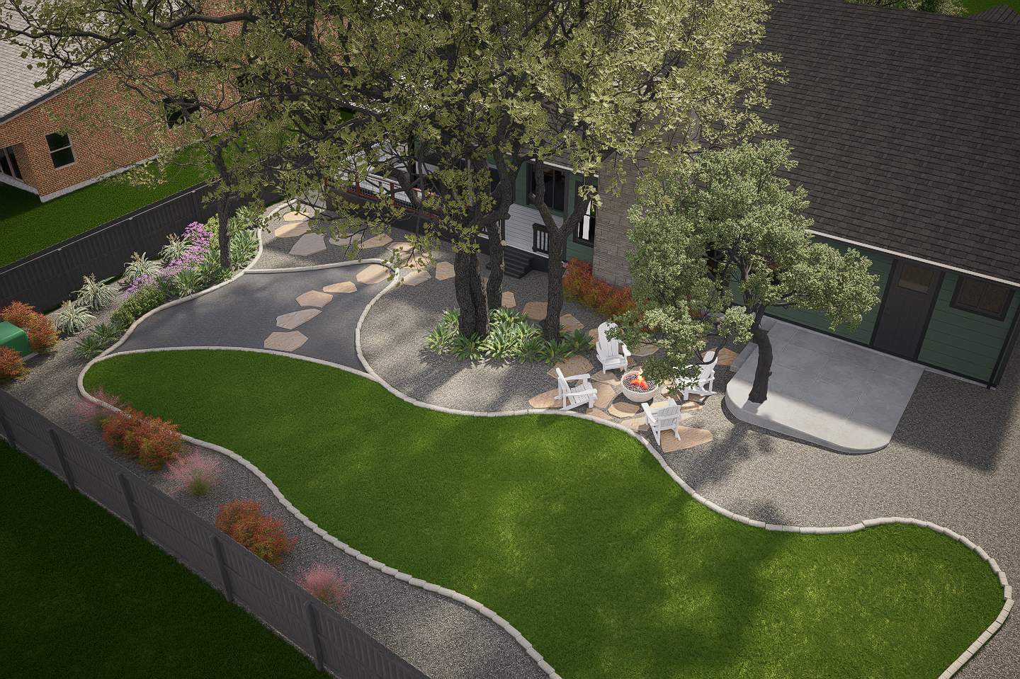 3D Landscape Design Render | Green Springs Valley, San Antonio TX by Hole In One Lawns, LLC