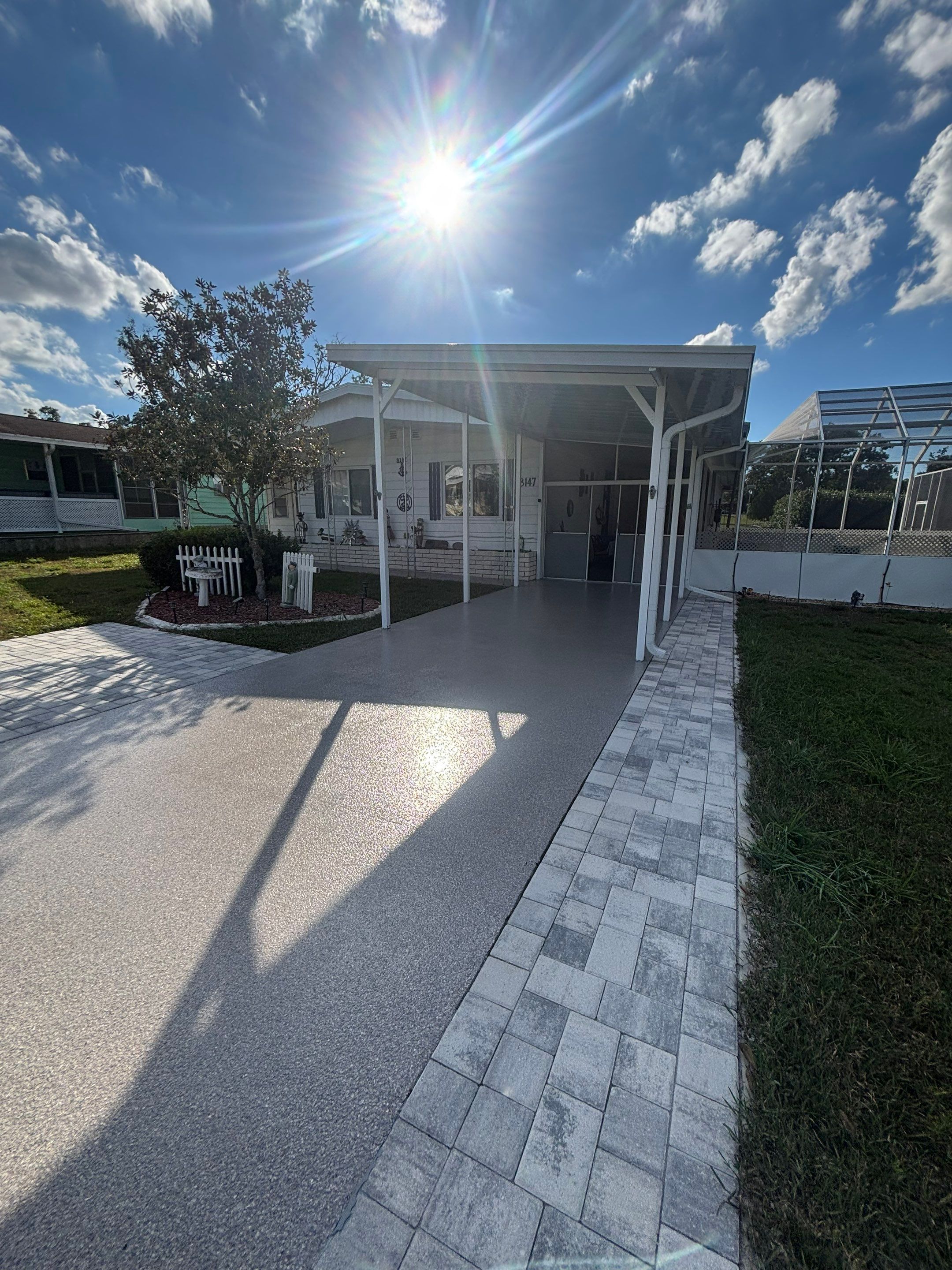 Flagstone Driveway Concrete Coating by Performance Floors & Coating