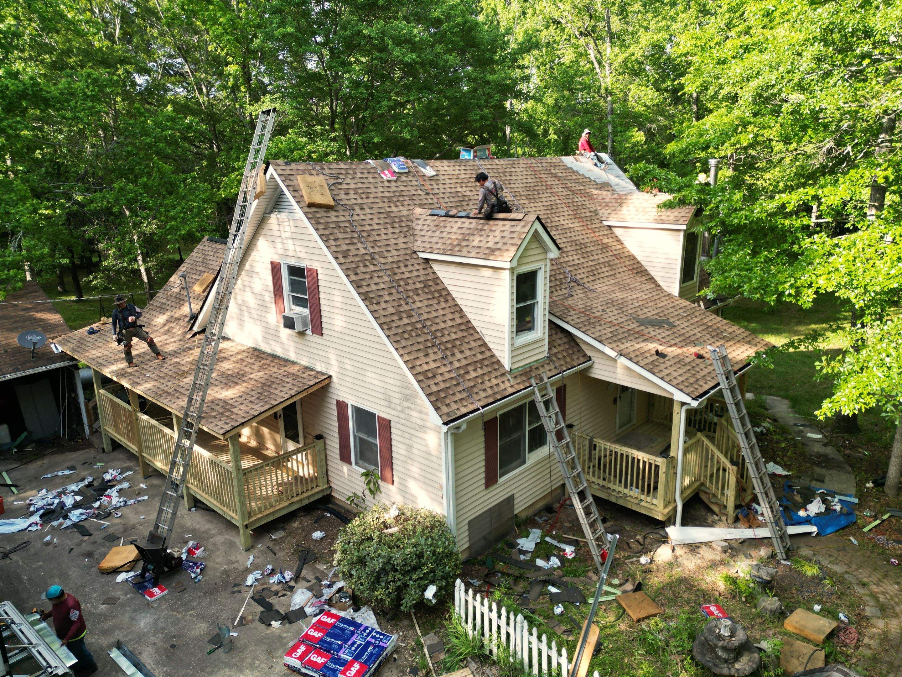 Roof Replacement and cover porch by Deerfield Roofing LLC