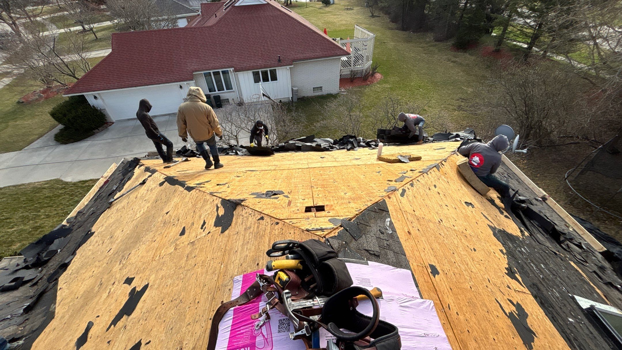 Roof Replacement using Owens Corning Midnight Plum by 180 Contractors