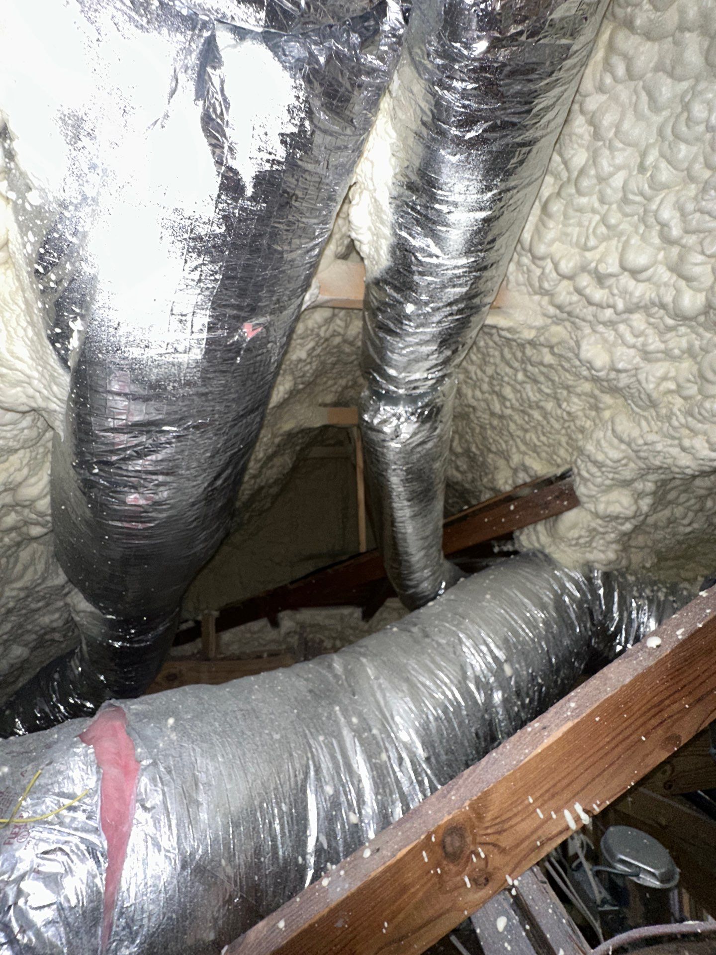 Full encapsulation with open cell spray foam on this custom home in Dallas by Apex Insulation Solutions