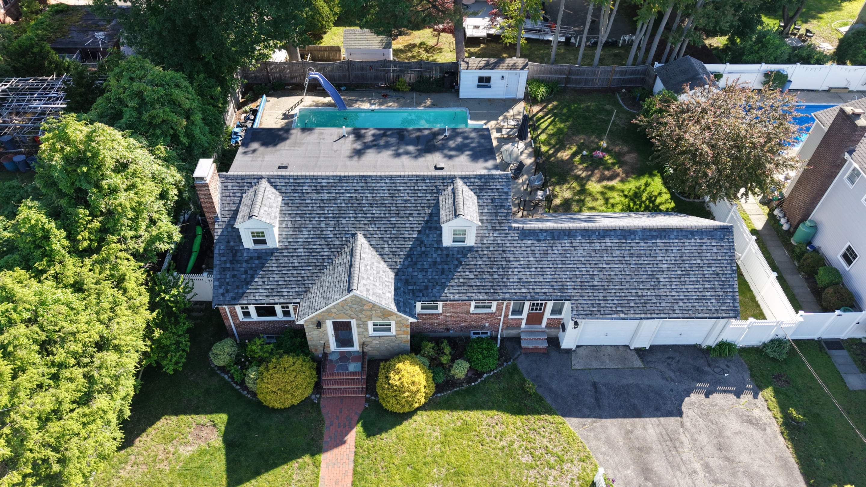Full Roof Replacement in Needham, MA – Owens Corning Duration, Slatestone Gray by JOHNNYS PRO