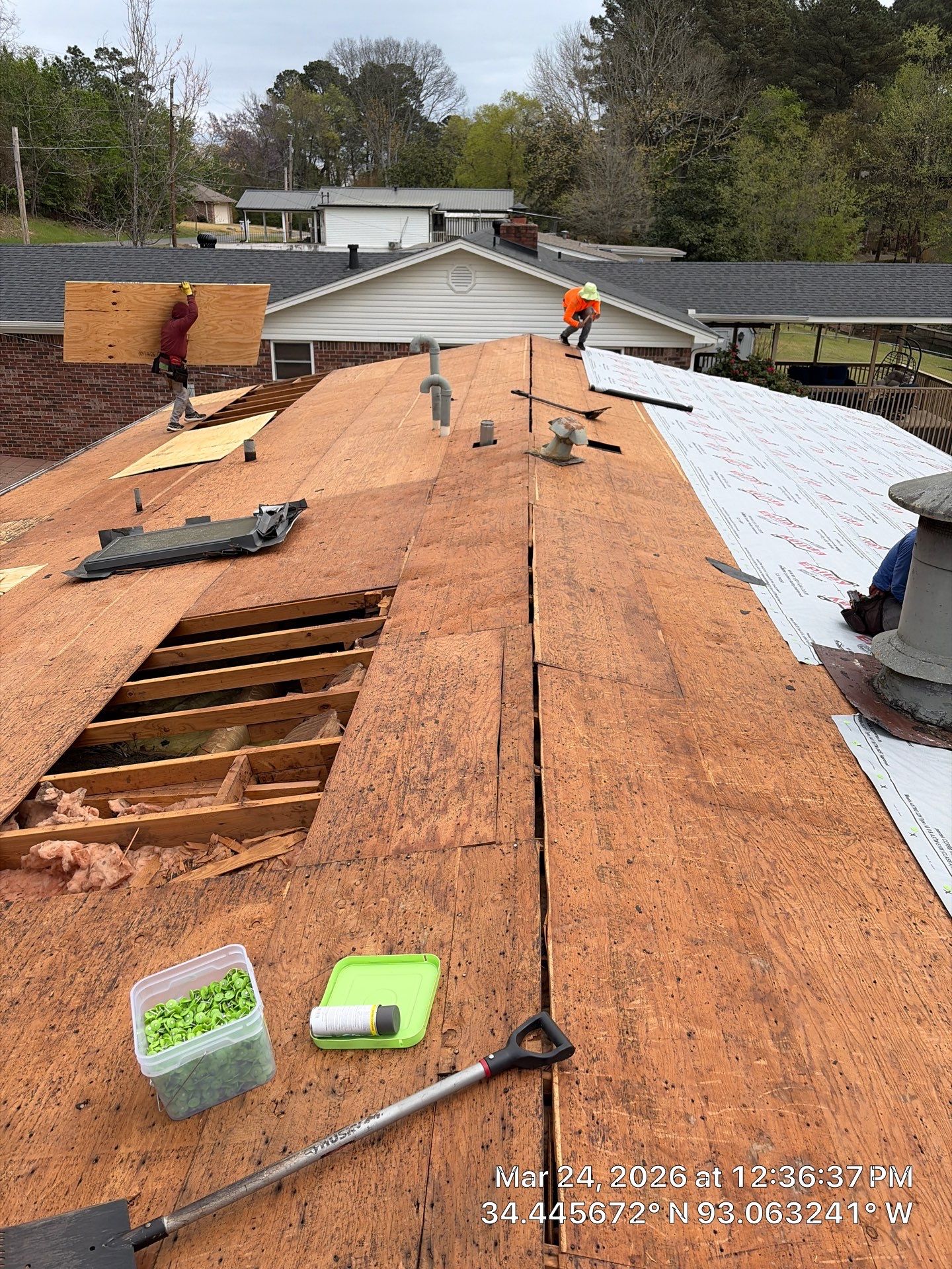 Complete Residential Roof Replacement and GAF Shingle Installation in Hot Springs by Temple Roofing and Exteriors