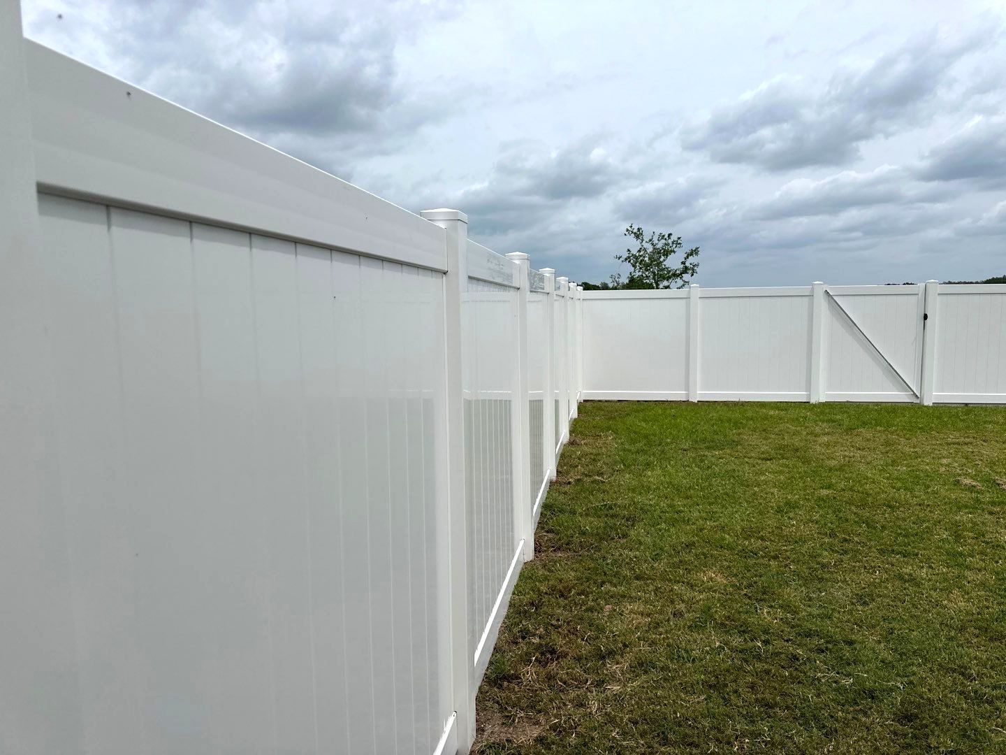 Aluminum Fence Installation using Vinyl Privacy Fence  by Asap fence and gates, LLC