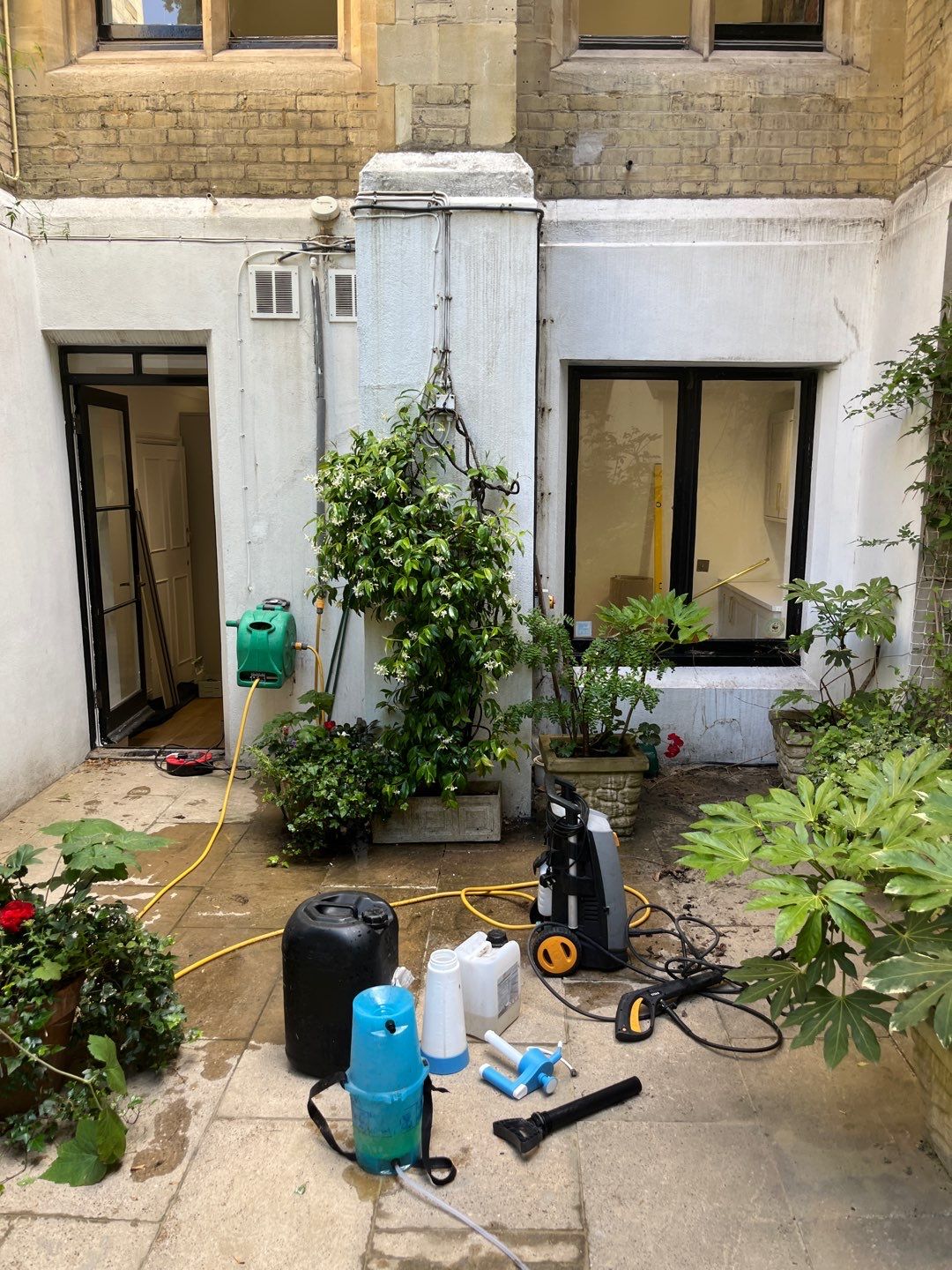 Basement garden patio and render clean by Ges Exterior Cleaning ltd