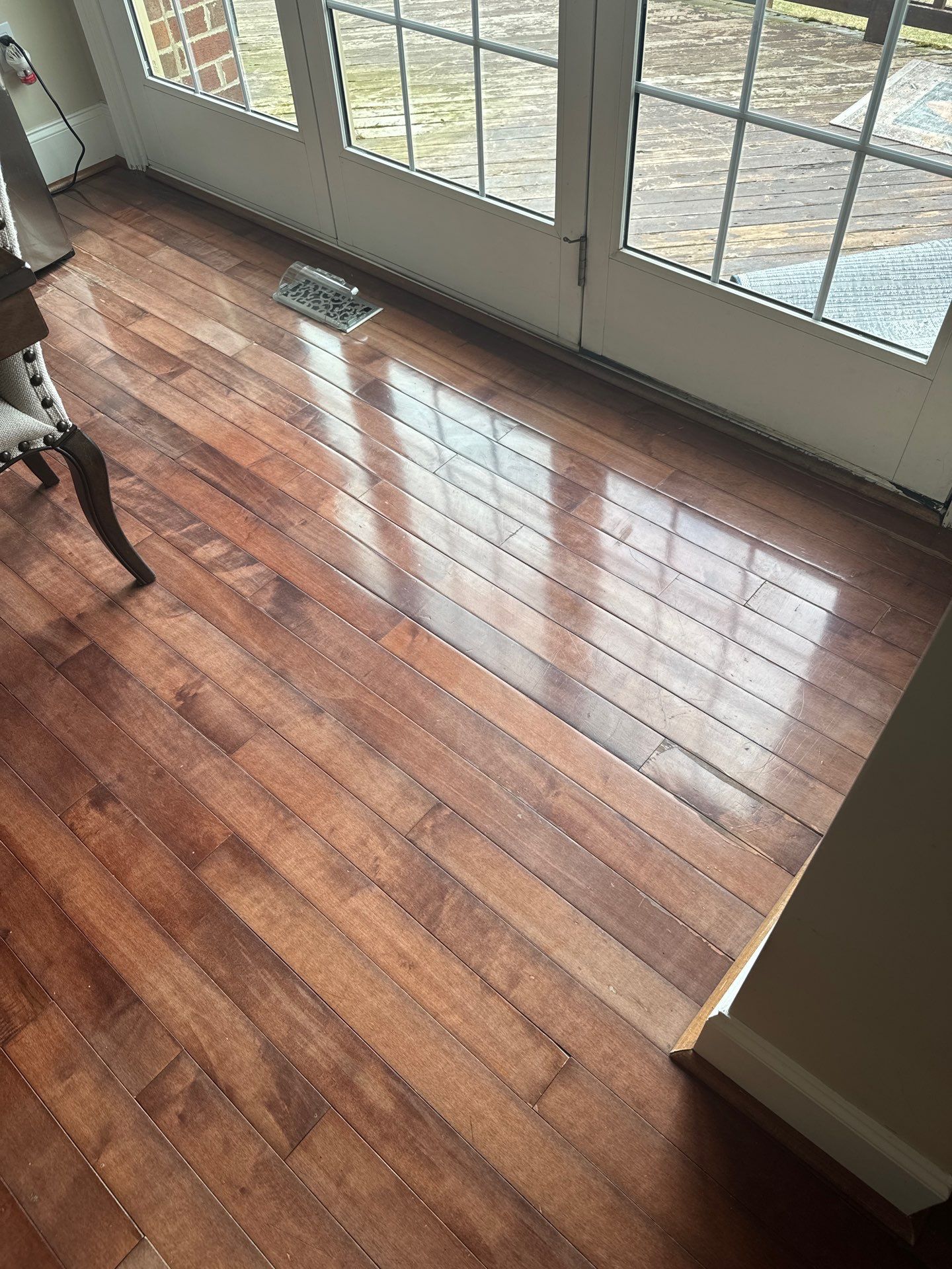 Prefinished Maple transformation by Ann Arbor Hardwoods 