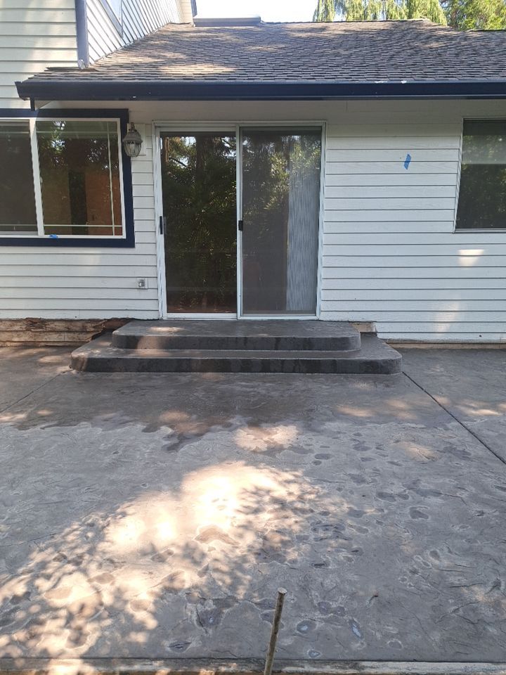 Luo | Colored Stamped Concrete Patio by Jireh Asphalt & Concrete Inc 