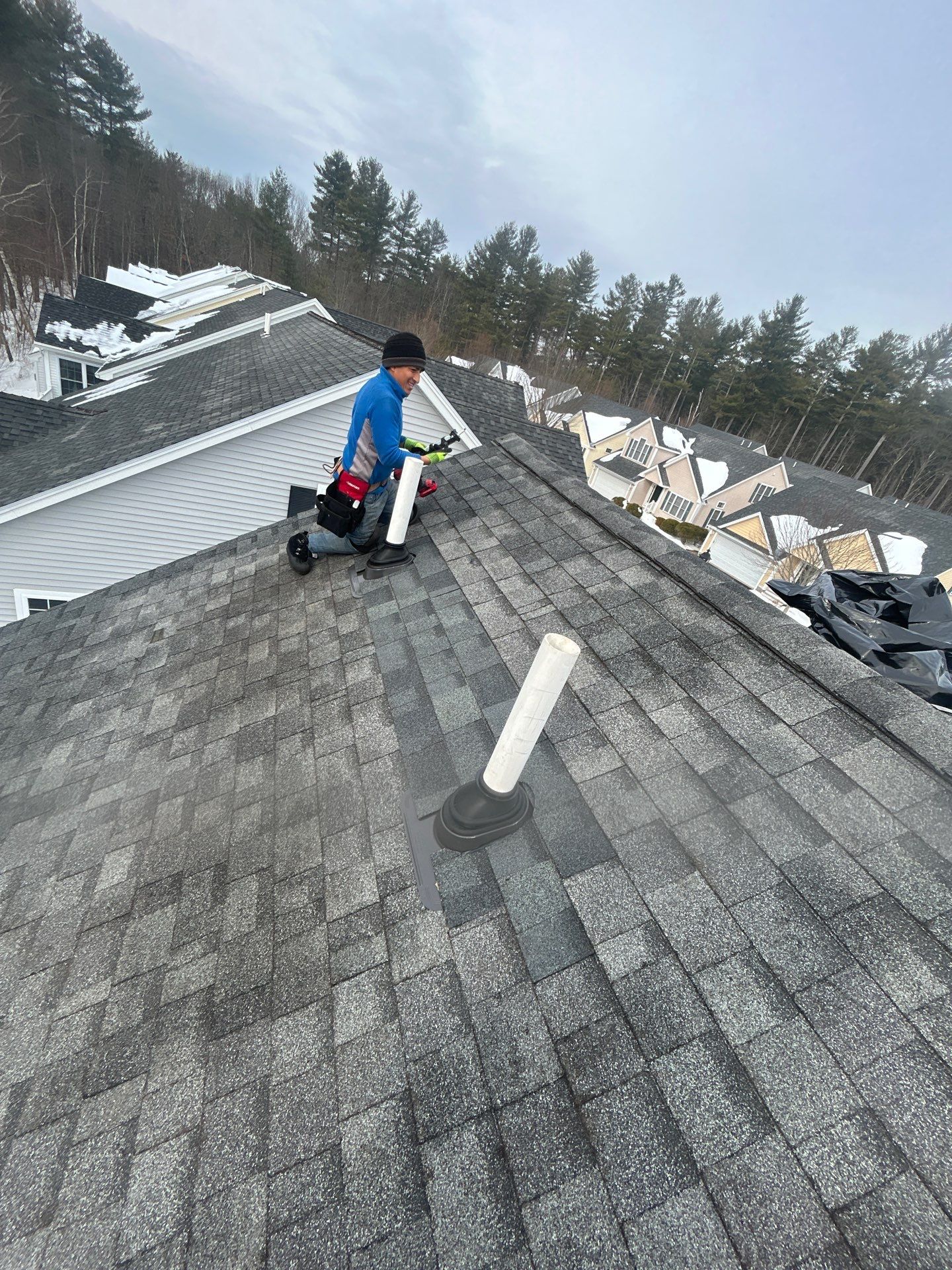 Ice Dam Removal, Snow Removal & Pipe Boot Replacement in Tyngsborough, MA by Mighty Dog Roofing of Greater Middlesex County