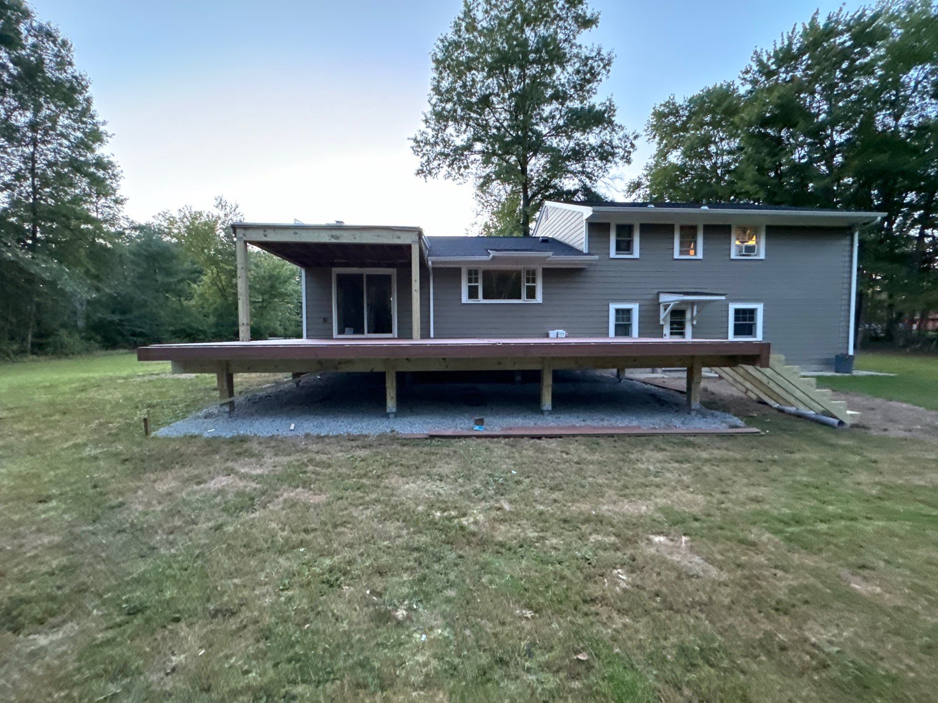 New Deck using Trex Tiki Torch  by deck guardian