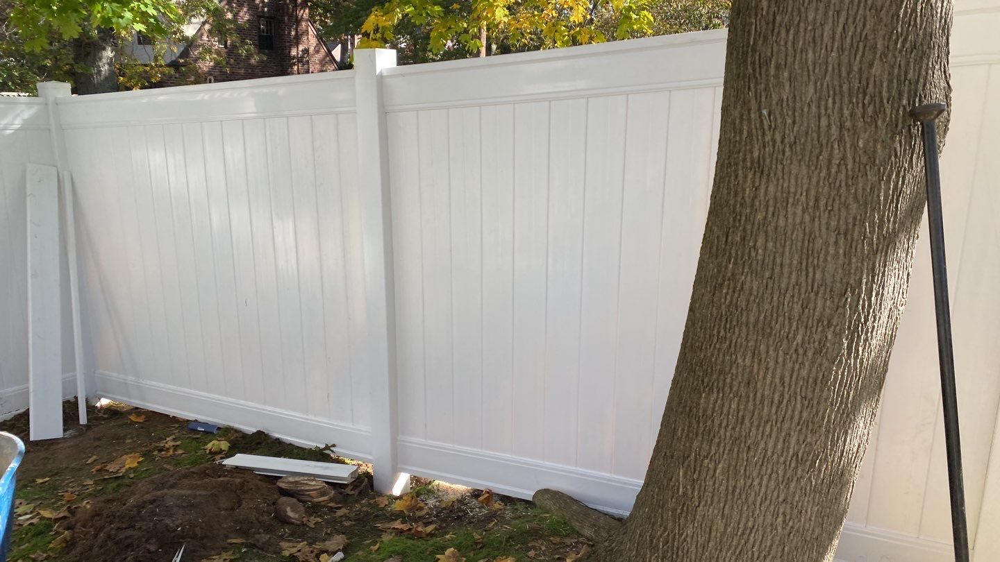 Fence Installation using Vinyl Fence  by A Plus Exterior