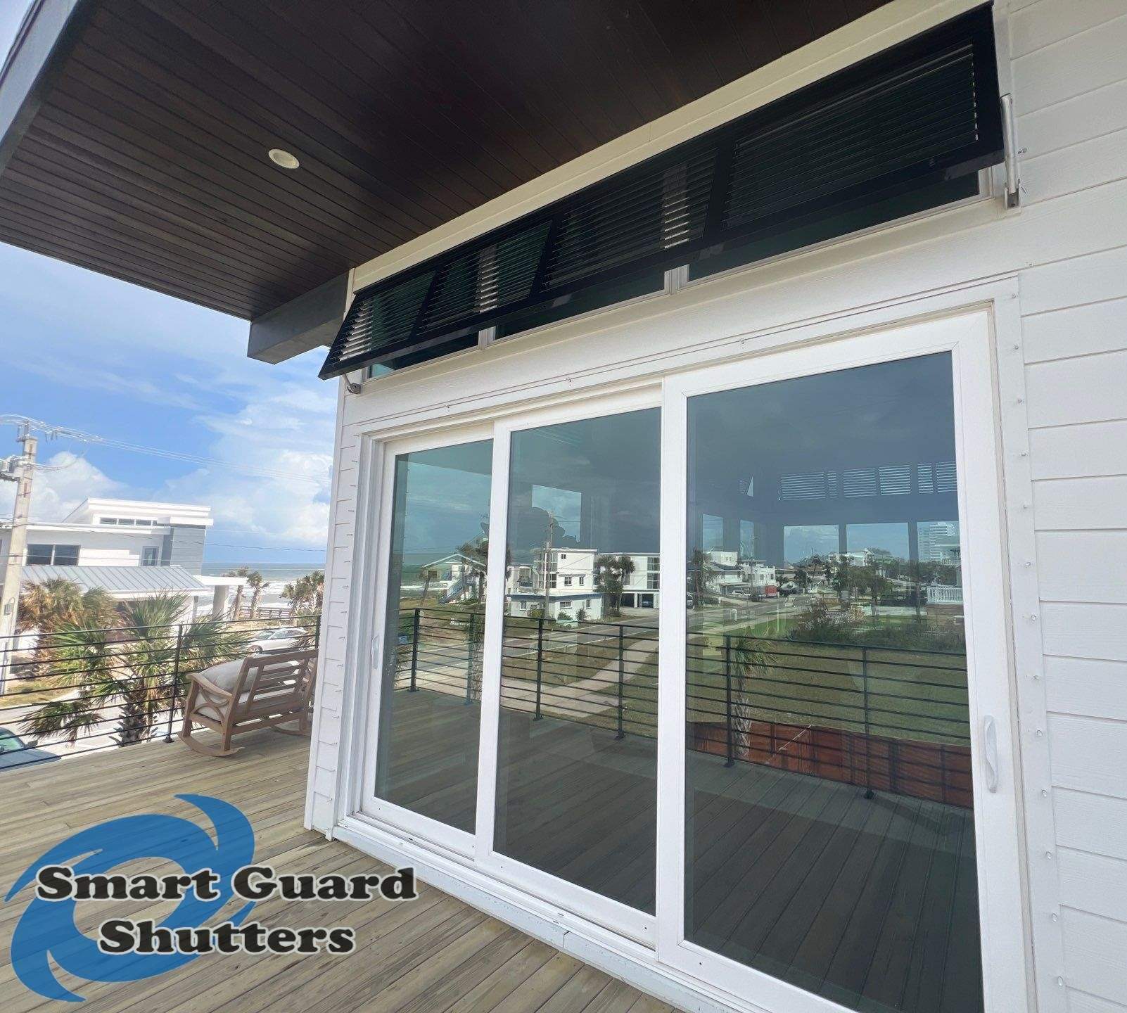  AstroGuard Hurricane Fabric & Impact Bahamas in Jet Black by Smart Guard Shutters