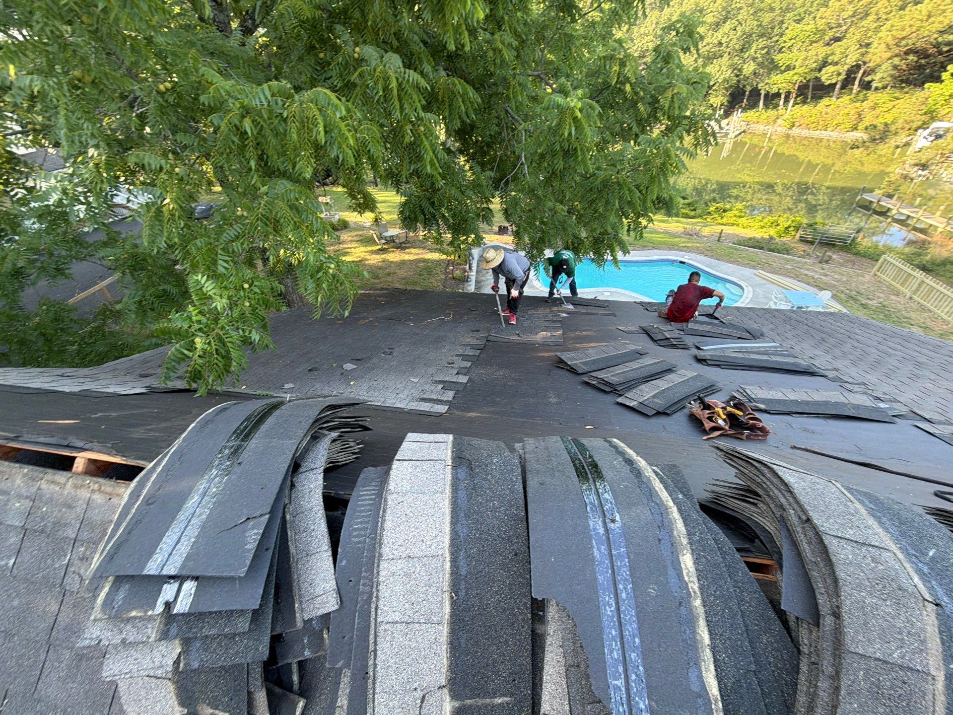 Complete Asphalt Shingle Roof Replacement and Sheathing Repair in Deltaville by Cade Construction