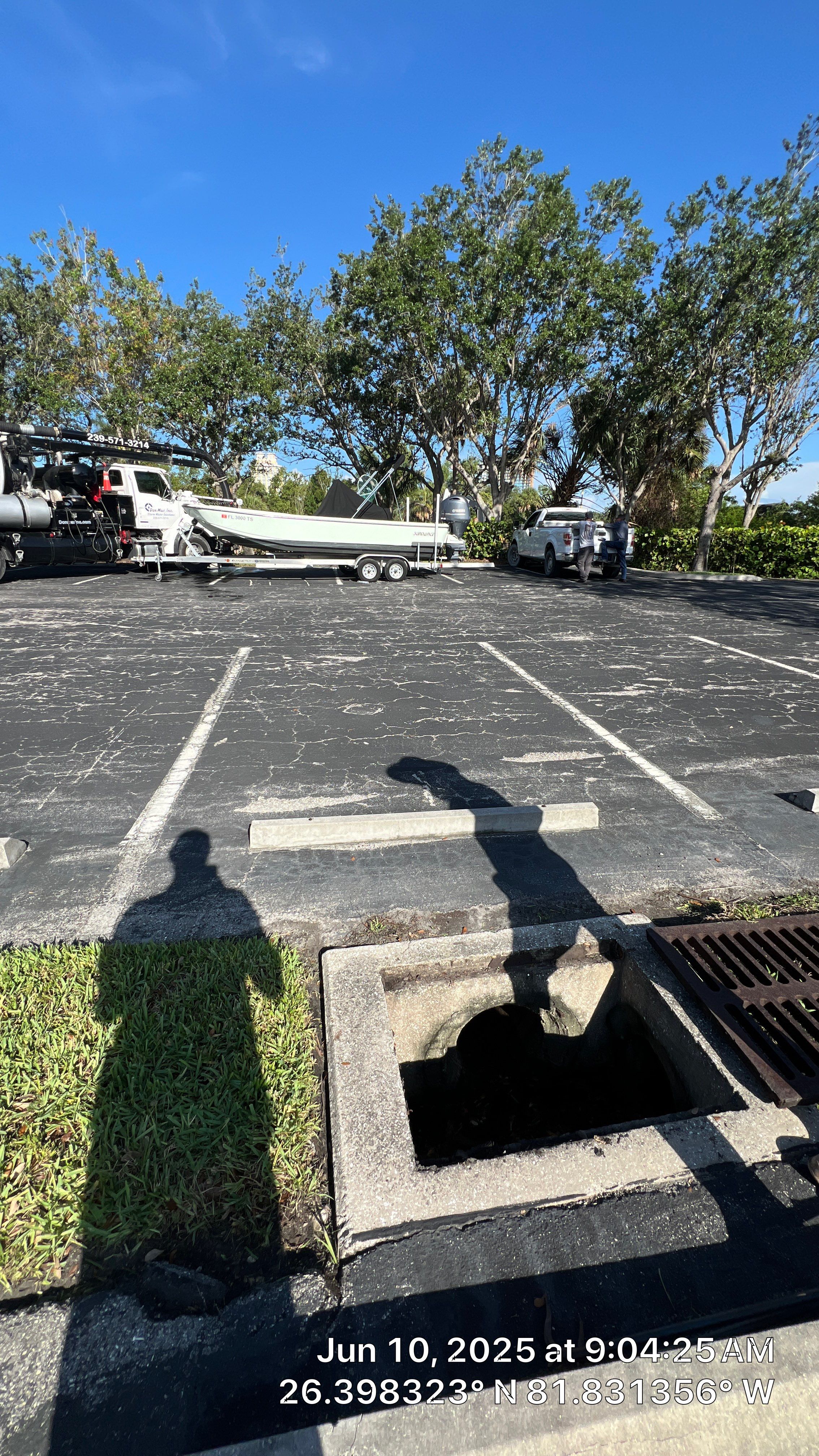 Pelican Landing Beach Parking Lot Stormwater System Maintenance by Don Mar, Inc. Storm Water Solutions
