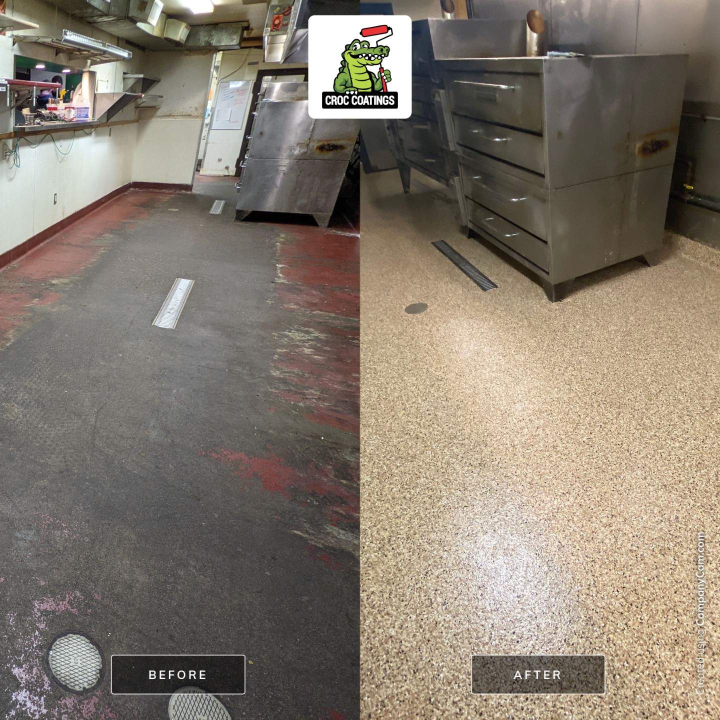 Commercial Floor Transformation using Penntek Evolution System by Croc Coatings, LLC