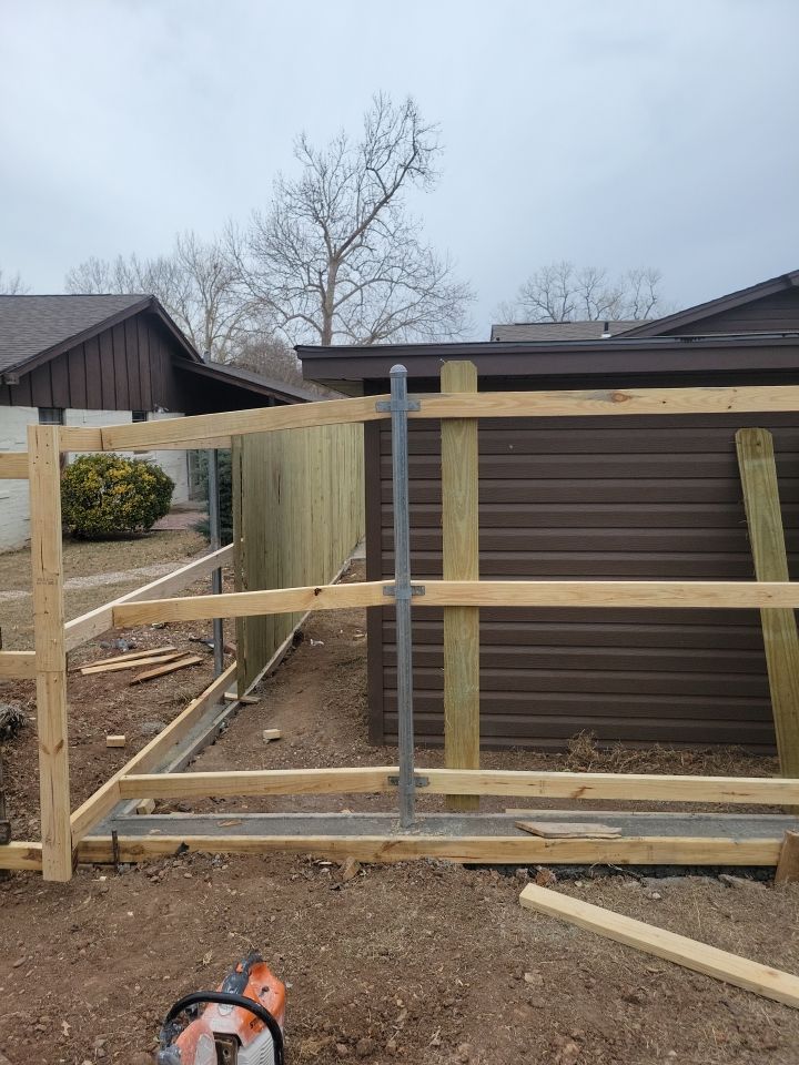 Fence , Concrete Pads , and Tree Removal by Clays Services Inc
