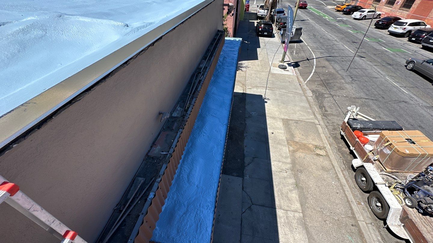 Foam Refurbish using Conklin Benchmark/PUMA XL coatings and spray foam by Straight Edge Roofing Inc