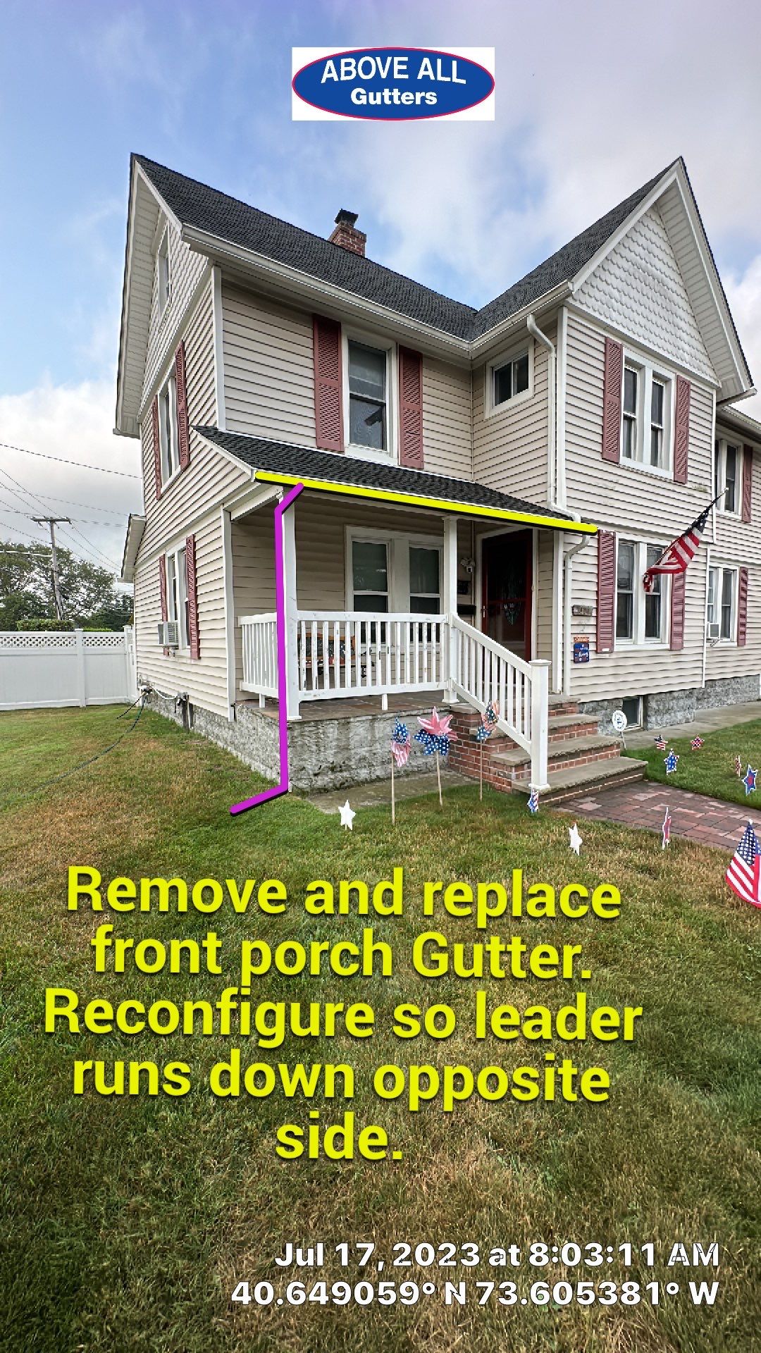 Reconfigure gutter and leader. by Above All Gutters 