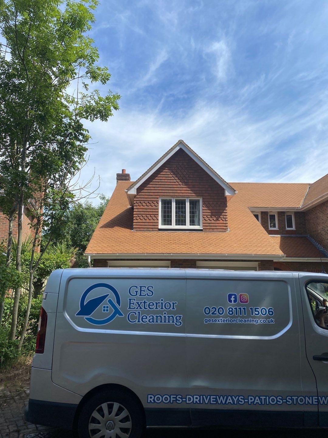 Roof Clean - Biocide Treatment using Honda 15lpm Low Pressure Washing Machine by Ges Exterior Cleaning ltd
