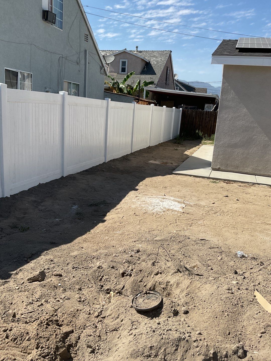 Fence installation using 6ft and 4ft vinyl  by Fence Guys Inc. 