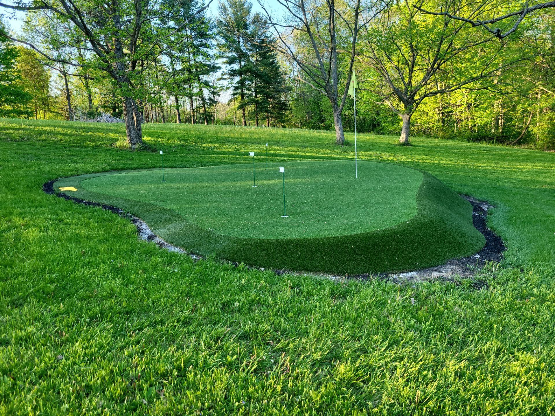 Residential Synthetic Turf Putting Green Installation in Burlington, KY by Southwest Greens Midwest