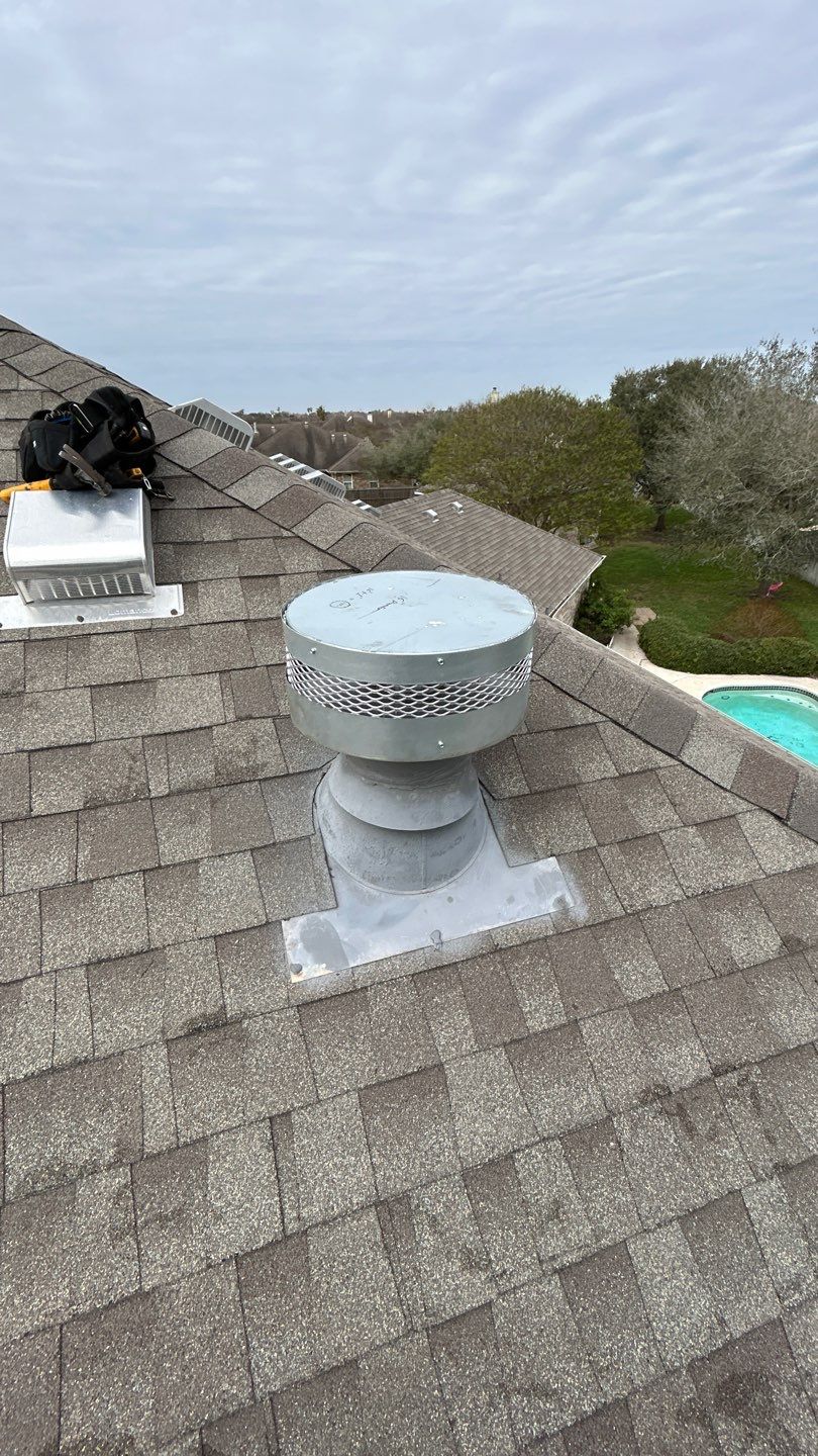 Residential Roofing Repair using Custom Fabricated Steel Spark Arrestor by Lighthouse Roofing
