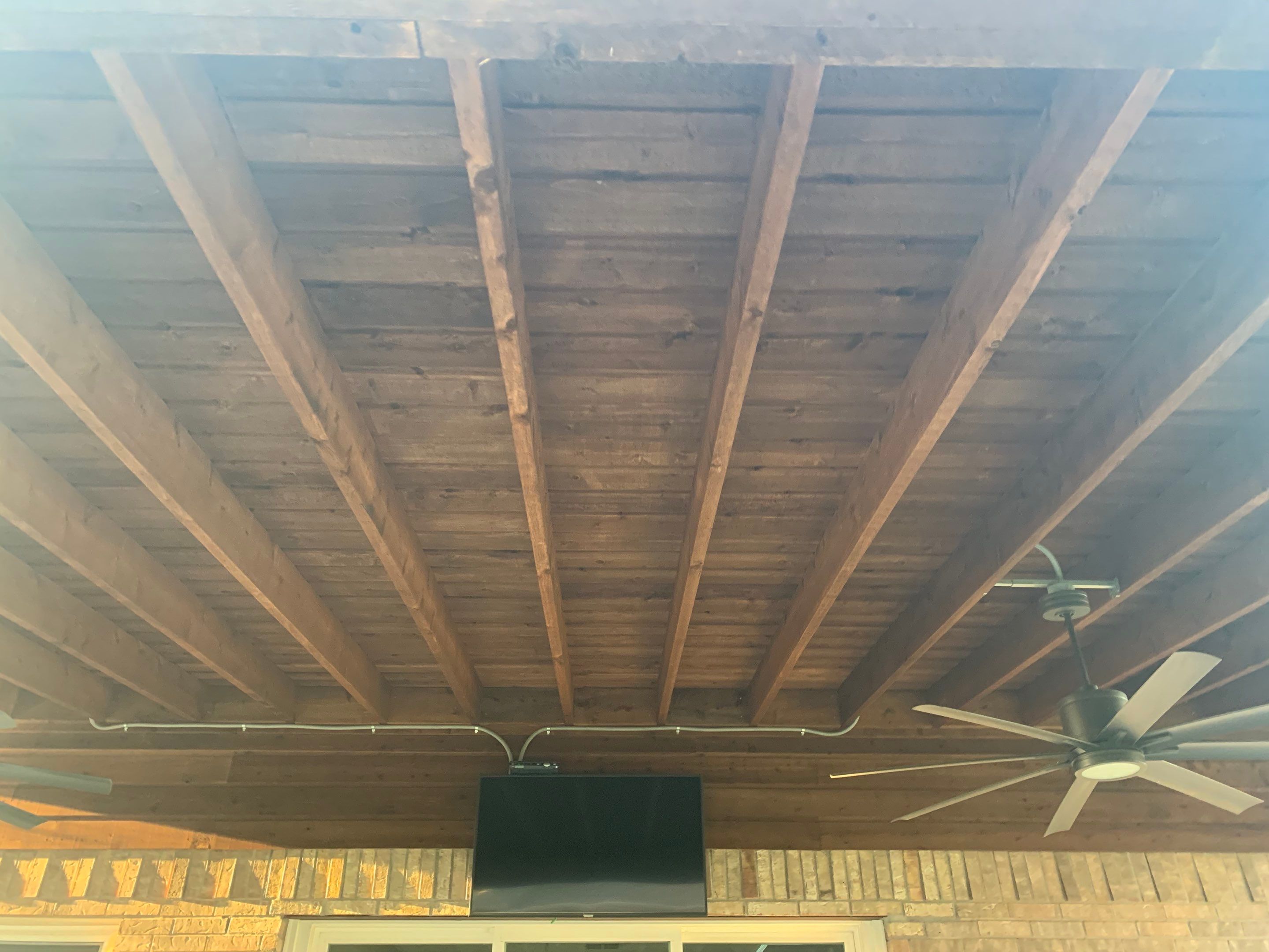Beautiful Patio Cover Installation for a current Client by First United Roofing & Construction