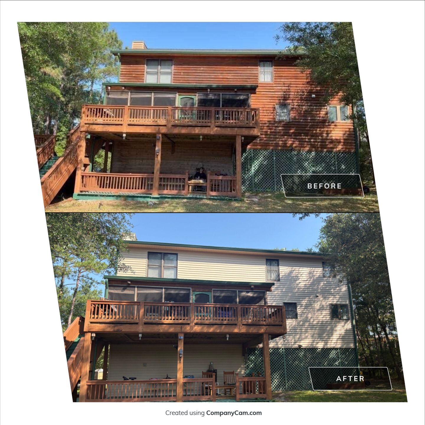 Siding Replacement and Exterior Renovation for Wilmington Log-Style Home by Ideal Siding Wilmington, NC