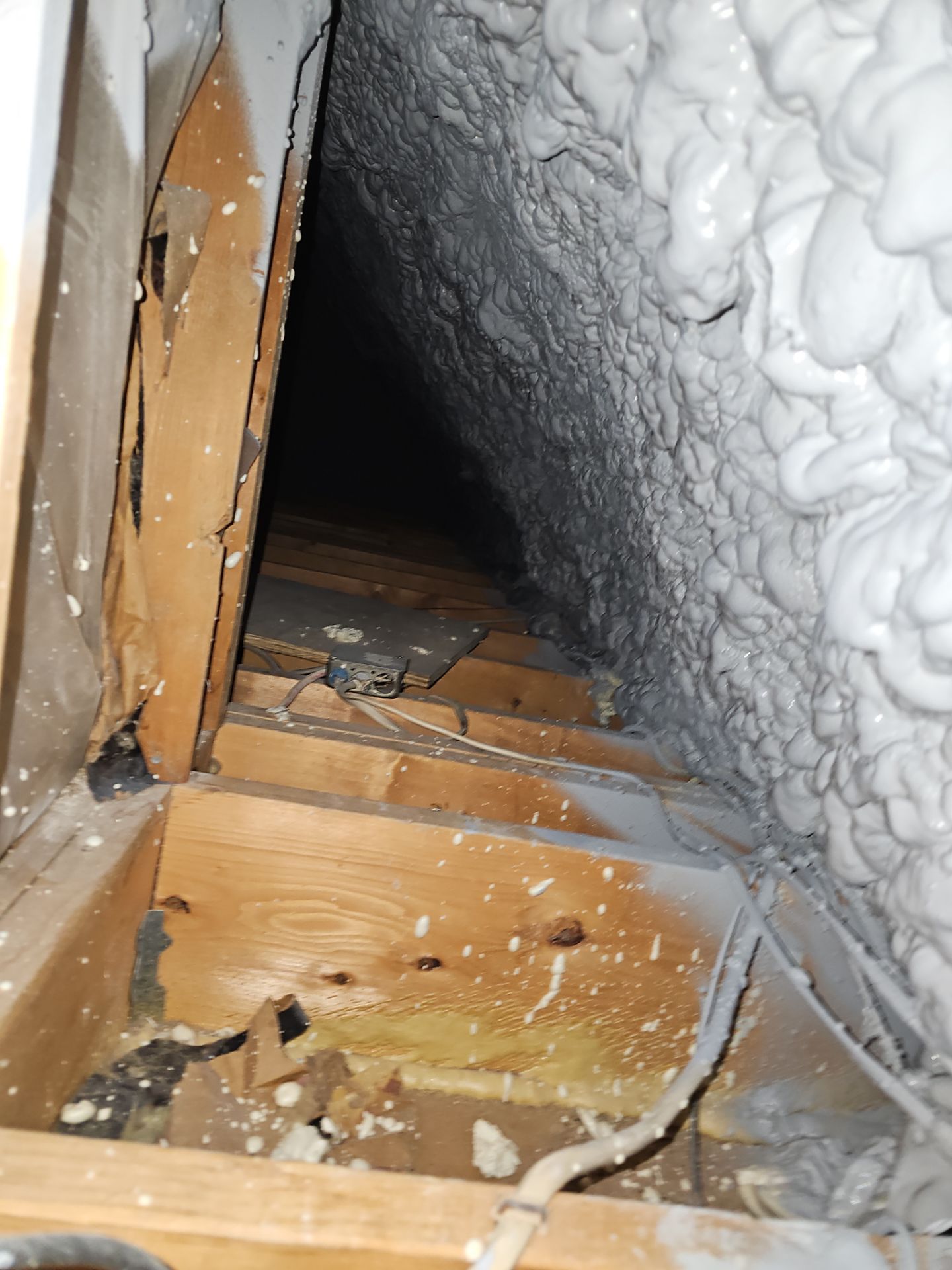 Attic Insulation using open cell spray foam by NYS Foam & Energy
