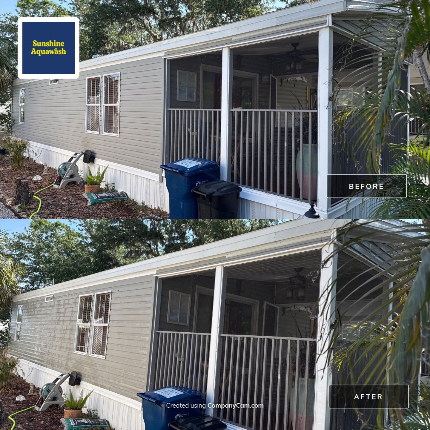 Mobile Home House Wash & Screened Porch Cleaning | Fisherman’s Cove RV Park | Terra Ceia, FL by Sunshine AquaWash