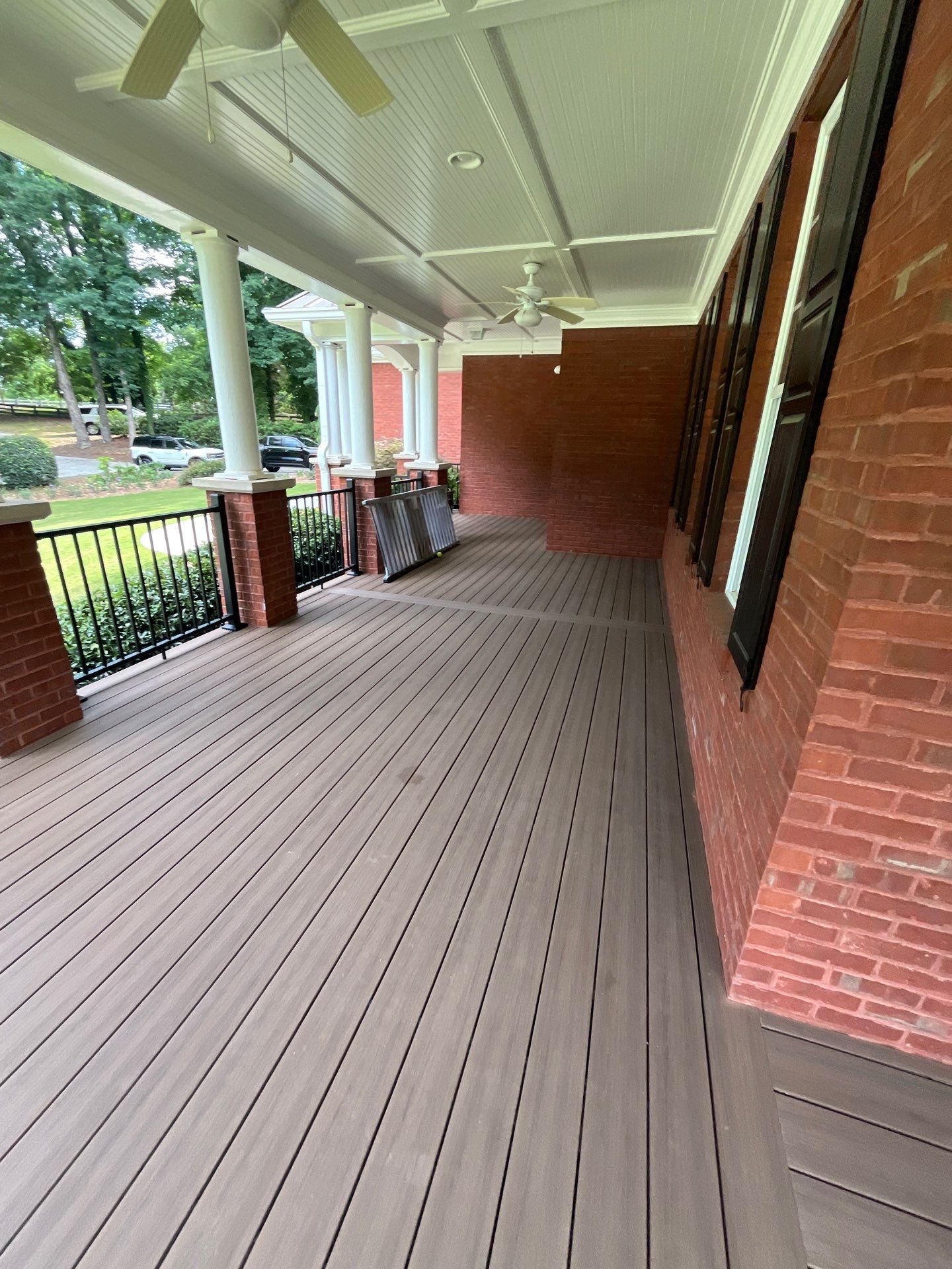 Lawrenceville, GA Deck Resurface using Deckorators Voyage Series with Timbertech LED Riser Lights by Nelson Exteriors