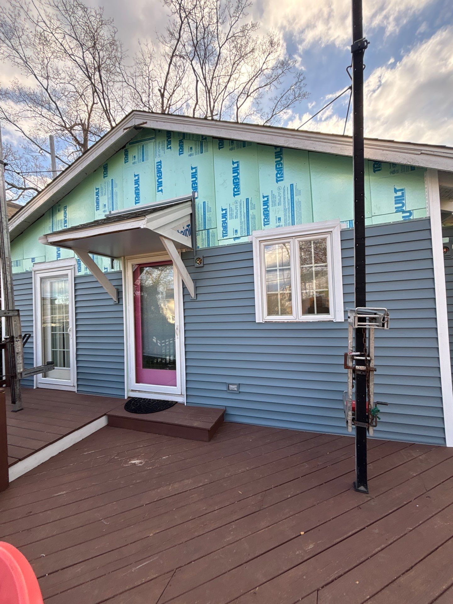 Siding Renewal with Cert Monogram D/4 x 12'6" clapboard, Wedgewood Blue by DiGiorgi Roofing and Siding Inc