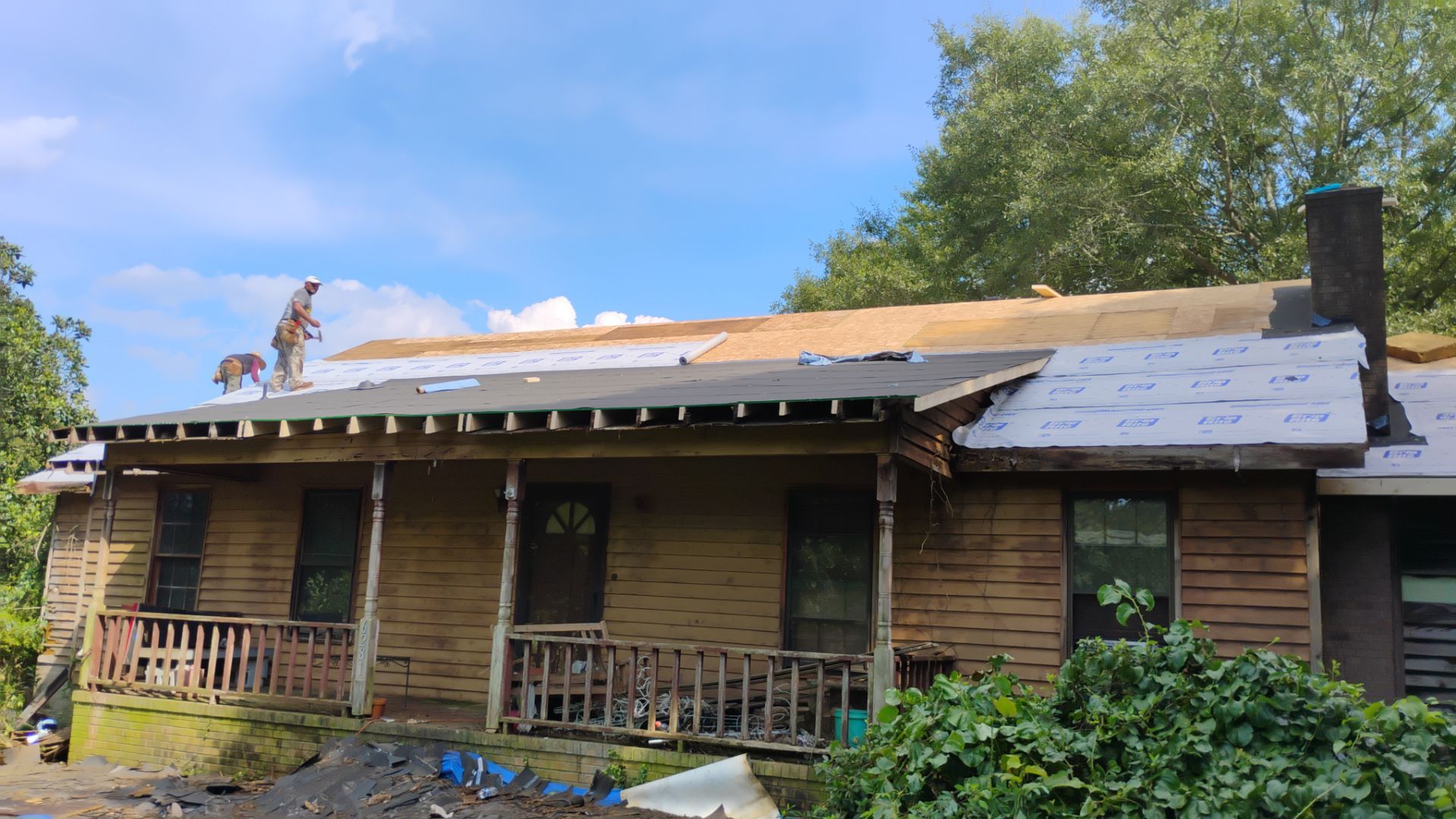 Syler roofing job by BROCK BUILDERS