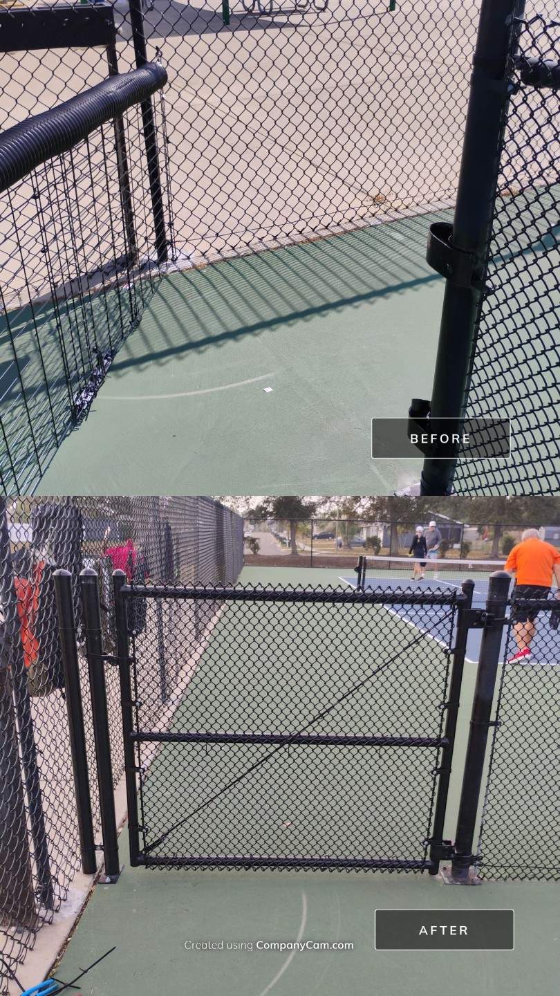 Tennis Court Gate Repair for City of North Port by True Fence LLC