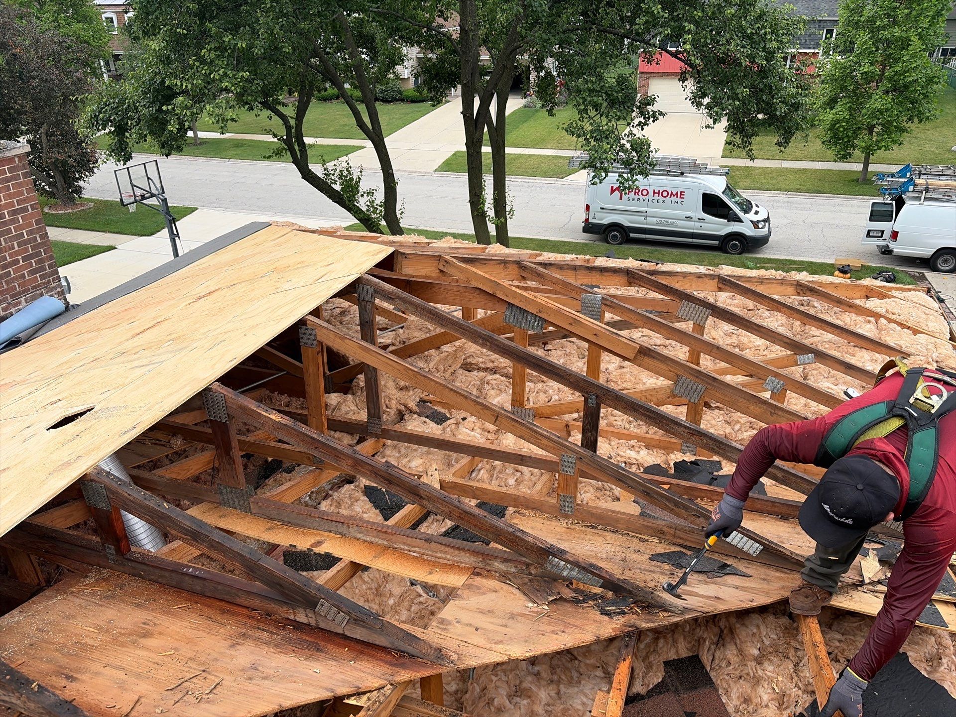 Full Residential Roof Replacement and Decking Repair in Wheaton by Pro Home Services Inc