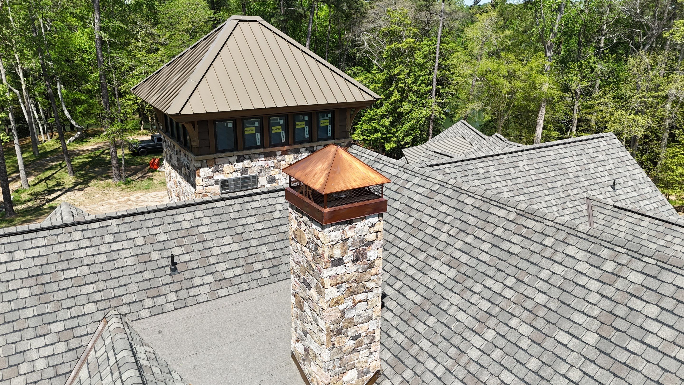 Custom Chimney Caps - Copper Hip & Ridge by Premier Chimney and Roofing