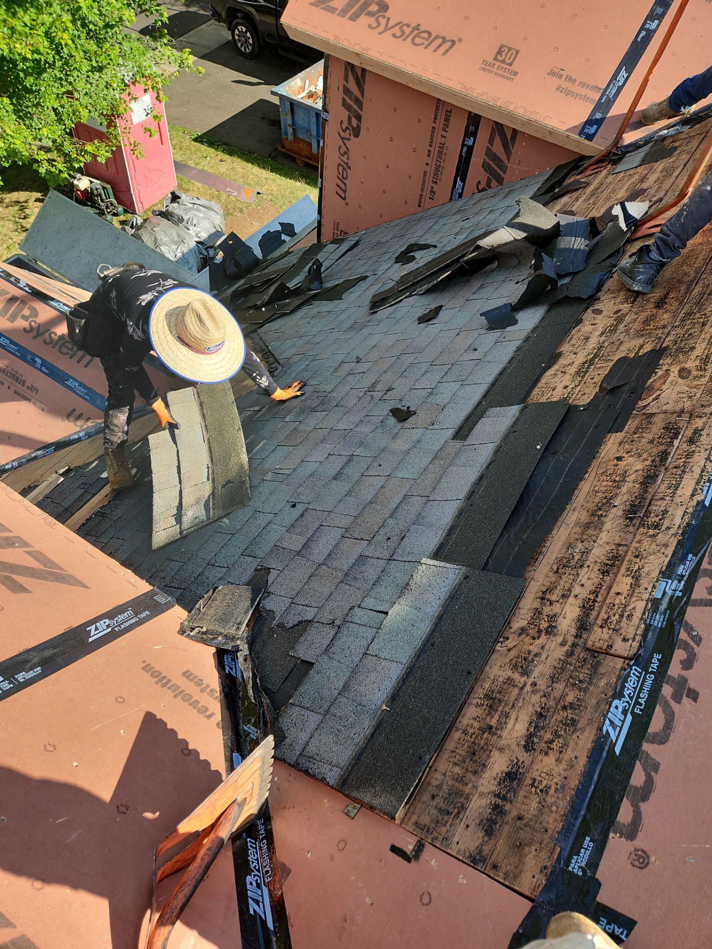 Residential Roofing Installation using Owens Corning TruDefinition Duration AR - Slatestone Gray by A Plus Exterior