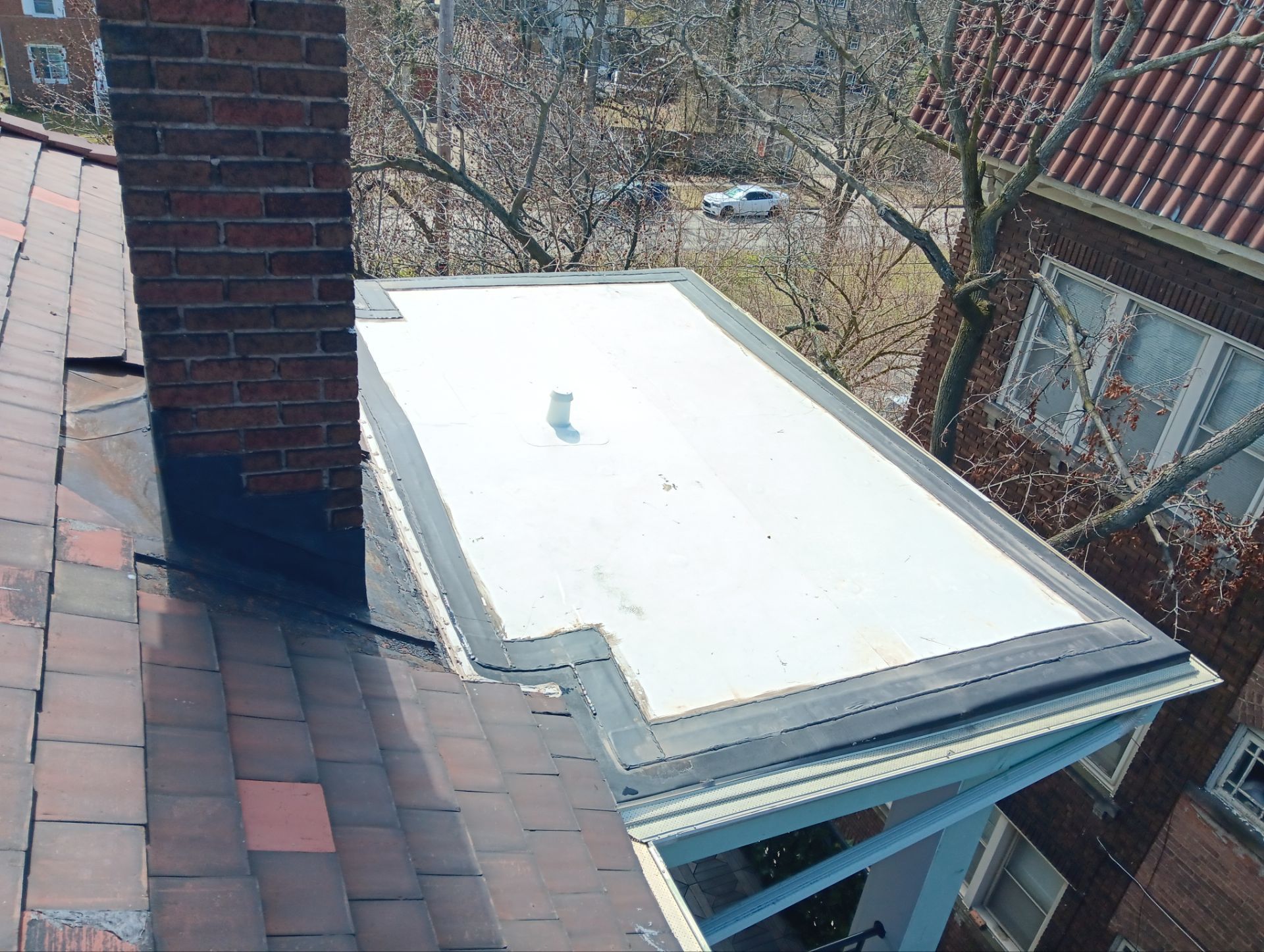 Commercial Roofing Installation using Duro-Last 50 mil PVC by 3 Daughters Construction 