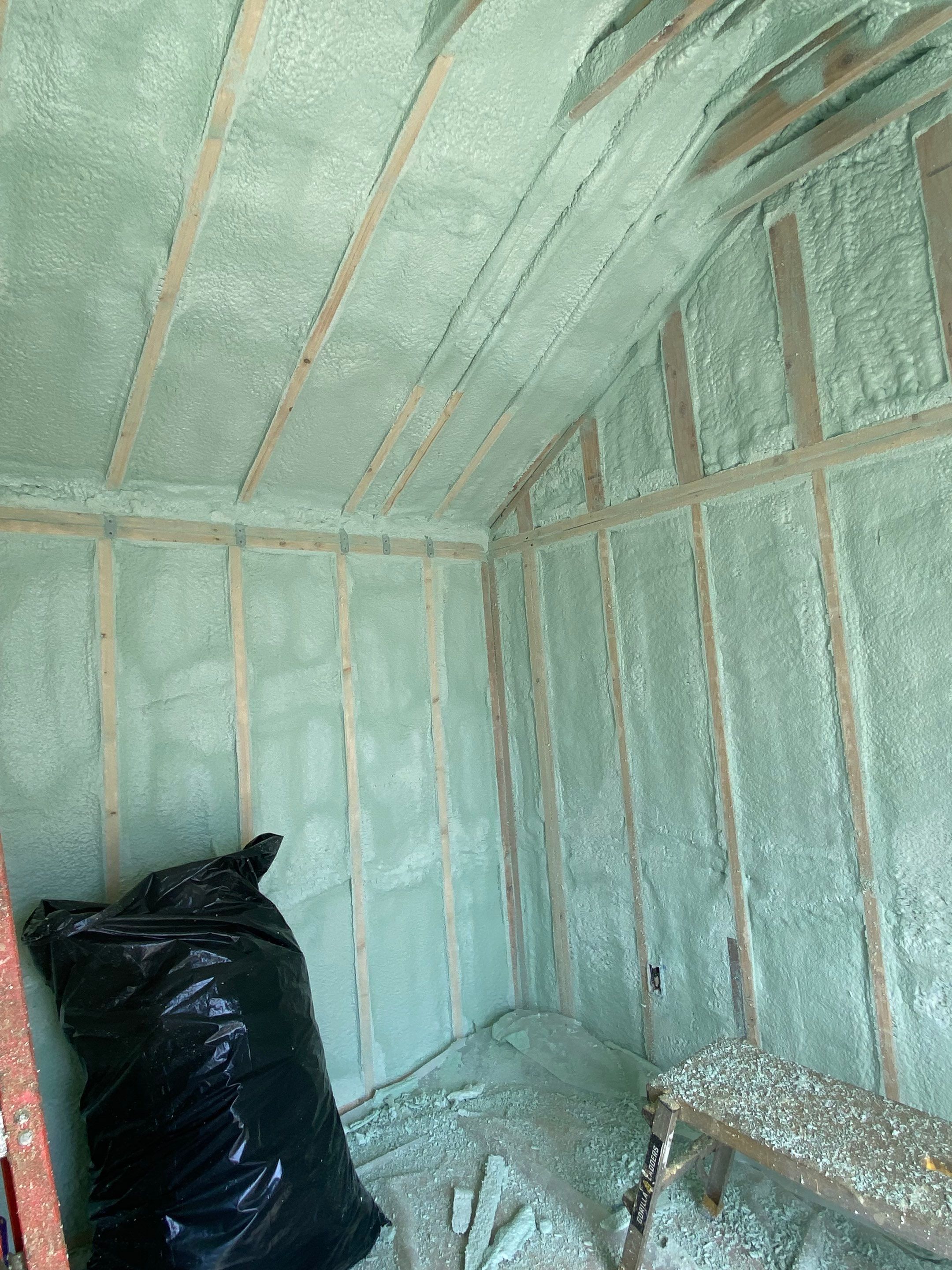 Exterior Walls using Closed Cell Spray Foam by NYS Foam & Energy