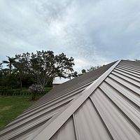 .032 Aluminum 1.5" Mechanical Seam Buckskin  by Total Roofing System The Metal Roof Experts