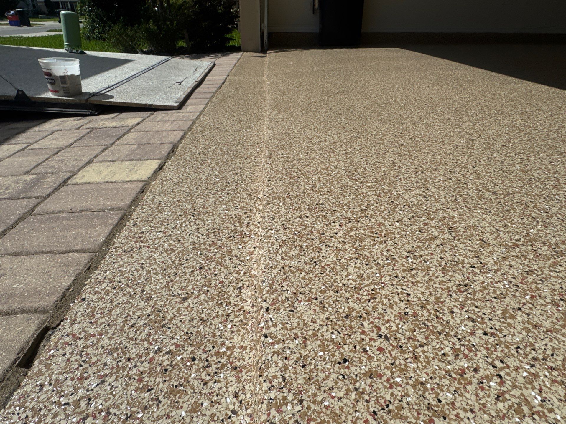 Garage Project in Newberry, FL in Pecan by Cross Creek Concrete Coatings