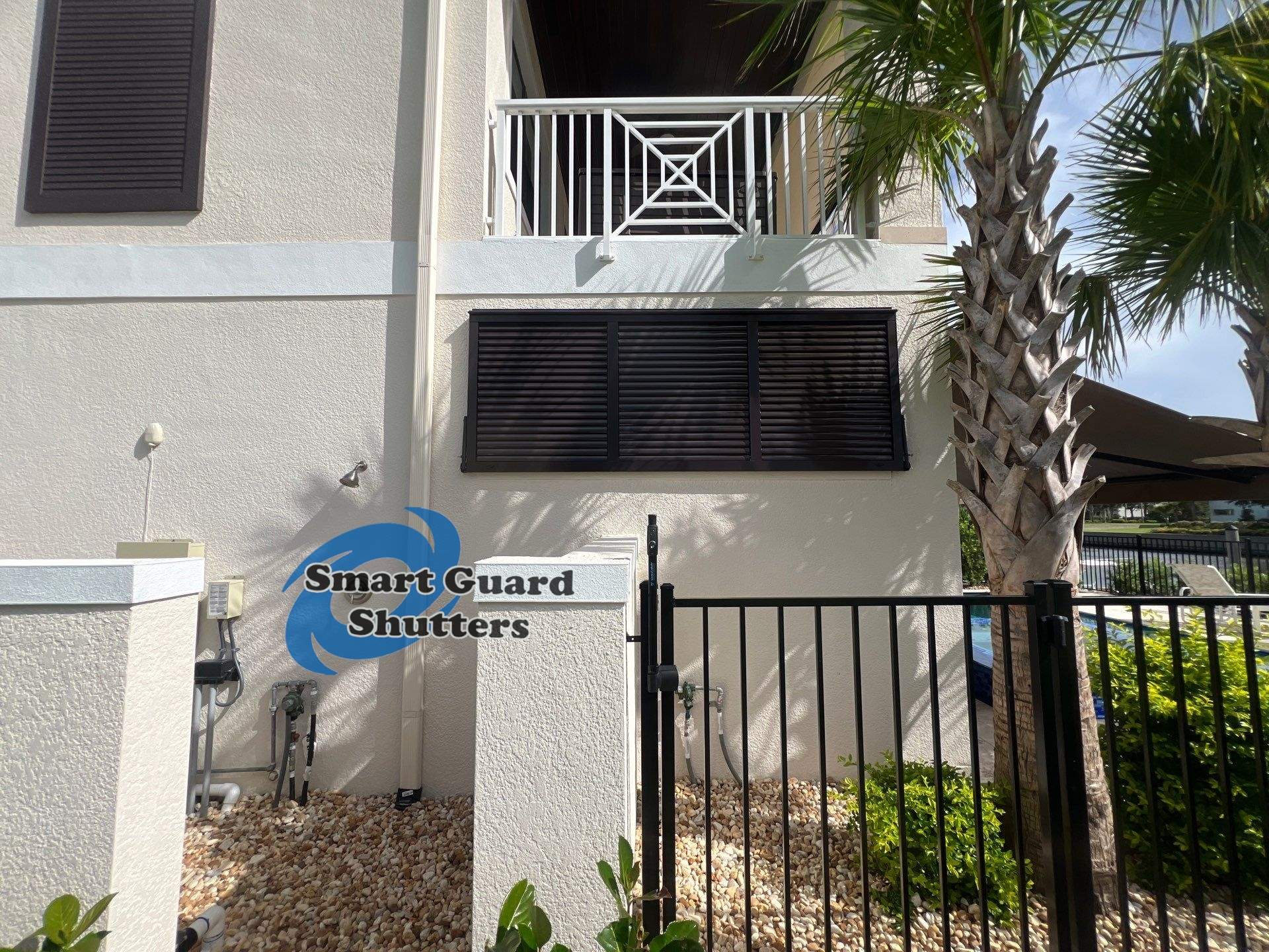 Impact Bahamas in Grey Brown  by Smart Guard Shutters