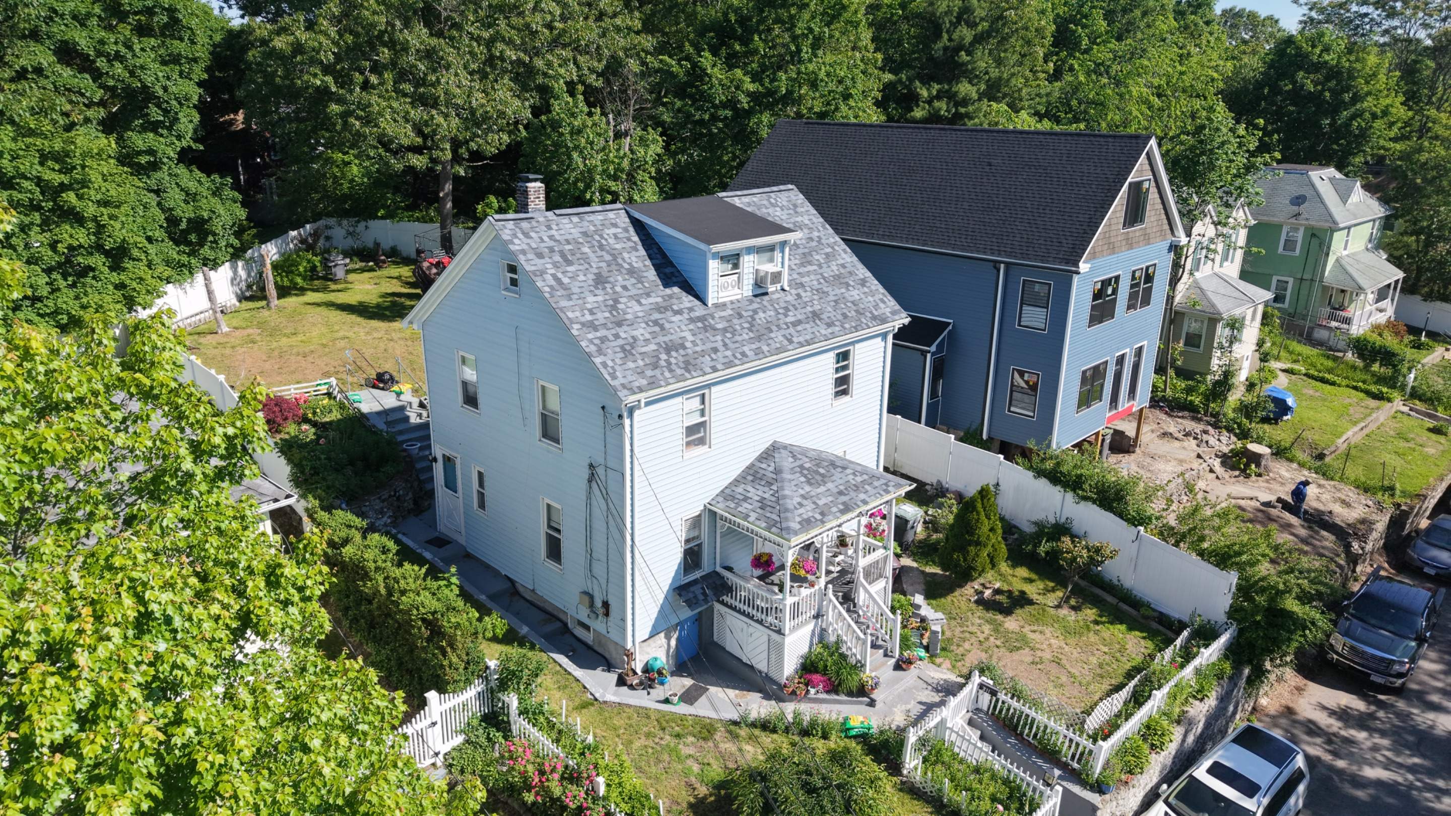 Full Roof Replacement in Dedham, MA – Owens Corning Duration Designer, Pacific Wave with EPDM Flat Dormer by JOHNNYS PRO