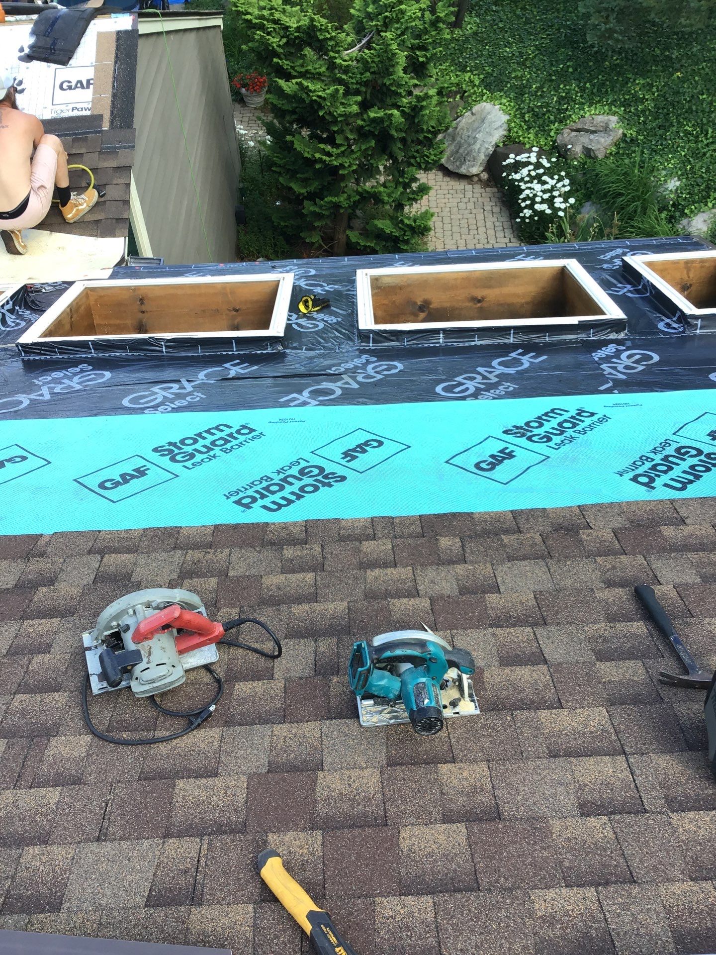 Velux Skylights, GAF Roofing, Front Porch Overhang by Northwest Construction 