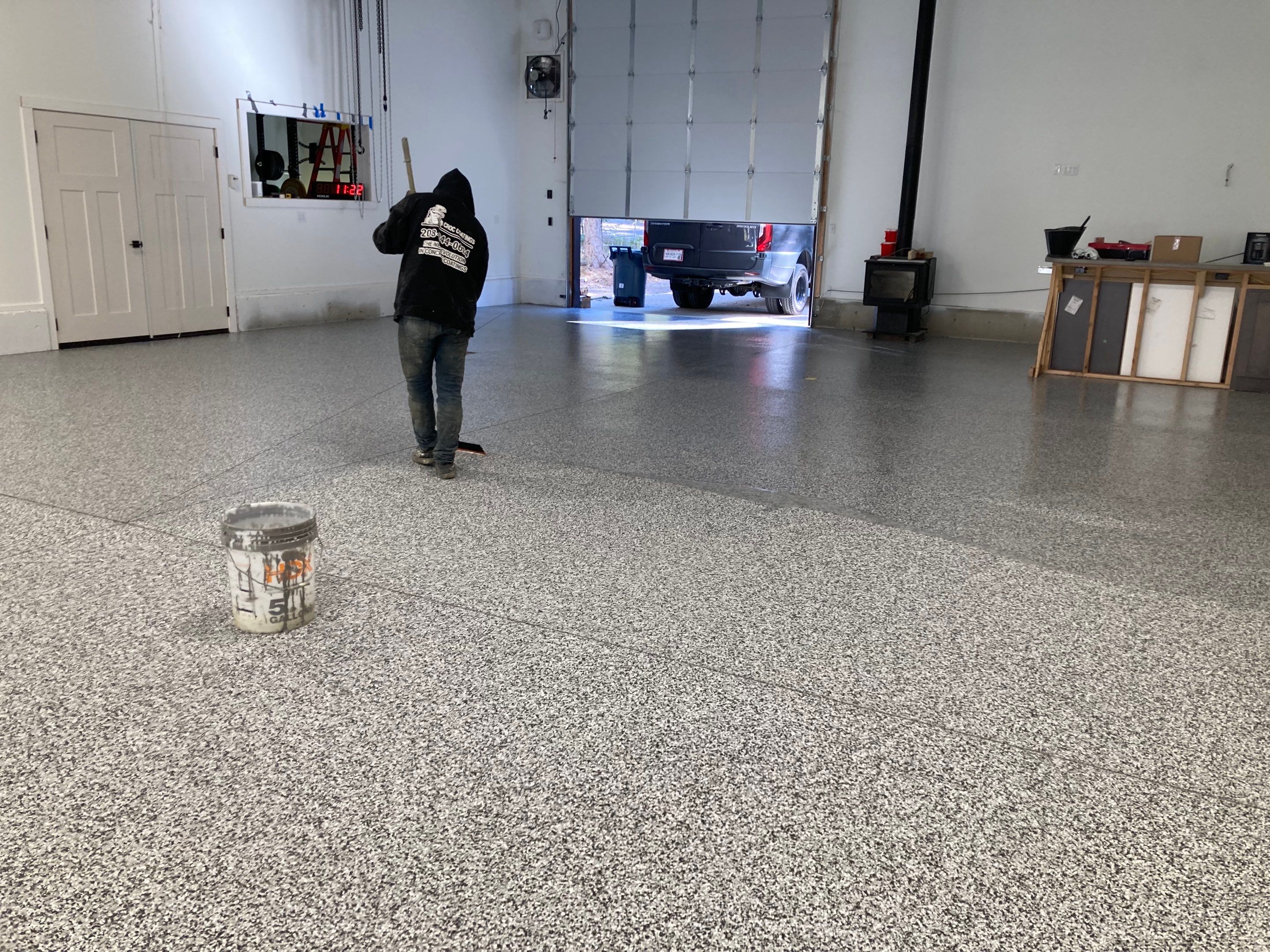 Garage Transformation using Domino and the Penntek Evolution System by Croc Coatings, LLC