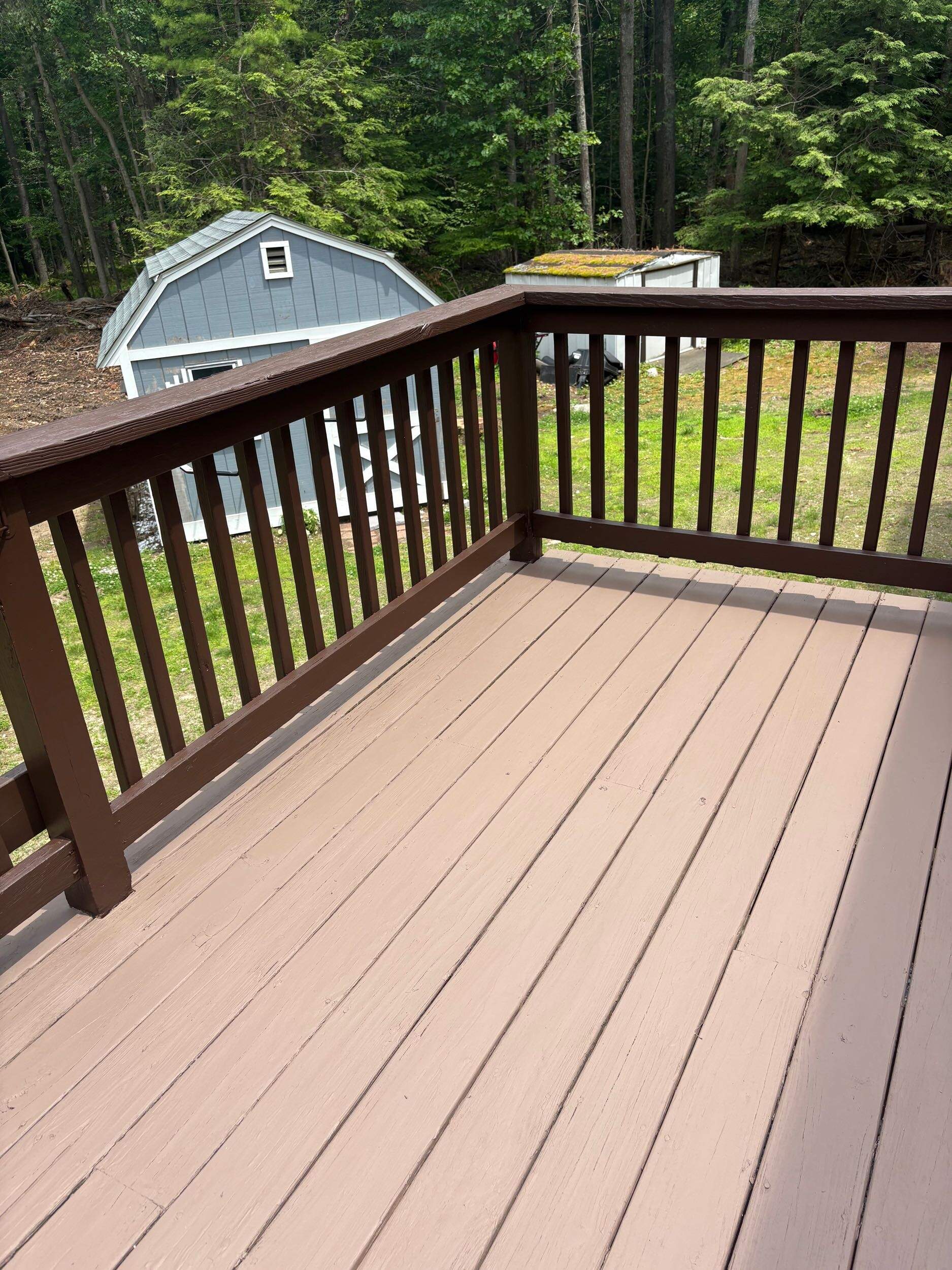 Deck stained in Norwell, MA by Us Propaint And Renovation