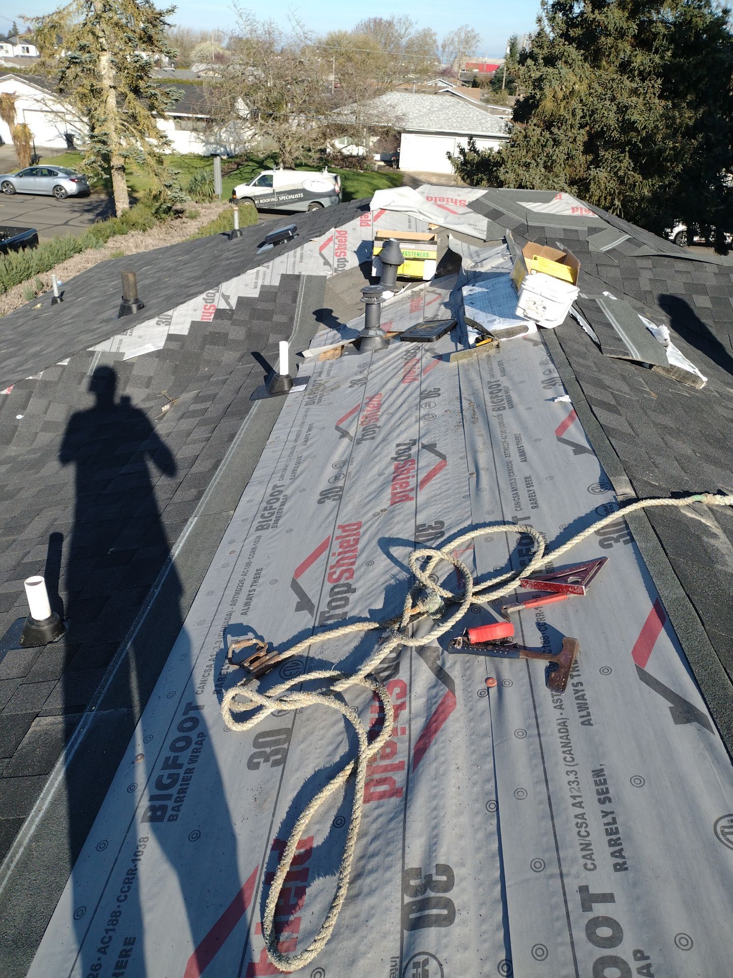 Residential Roofing Installation using IKO Dynasty (Color: Granite Black) by Orezona Building & Roofing Company, Inc.