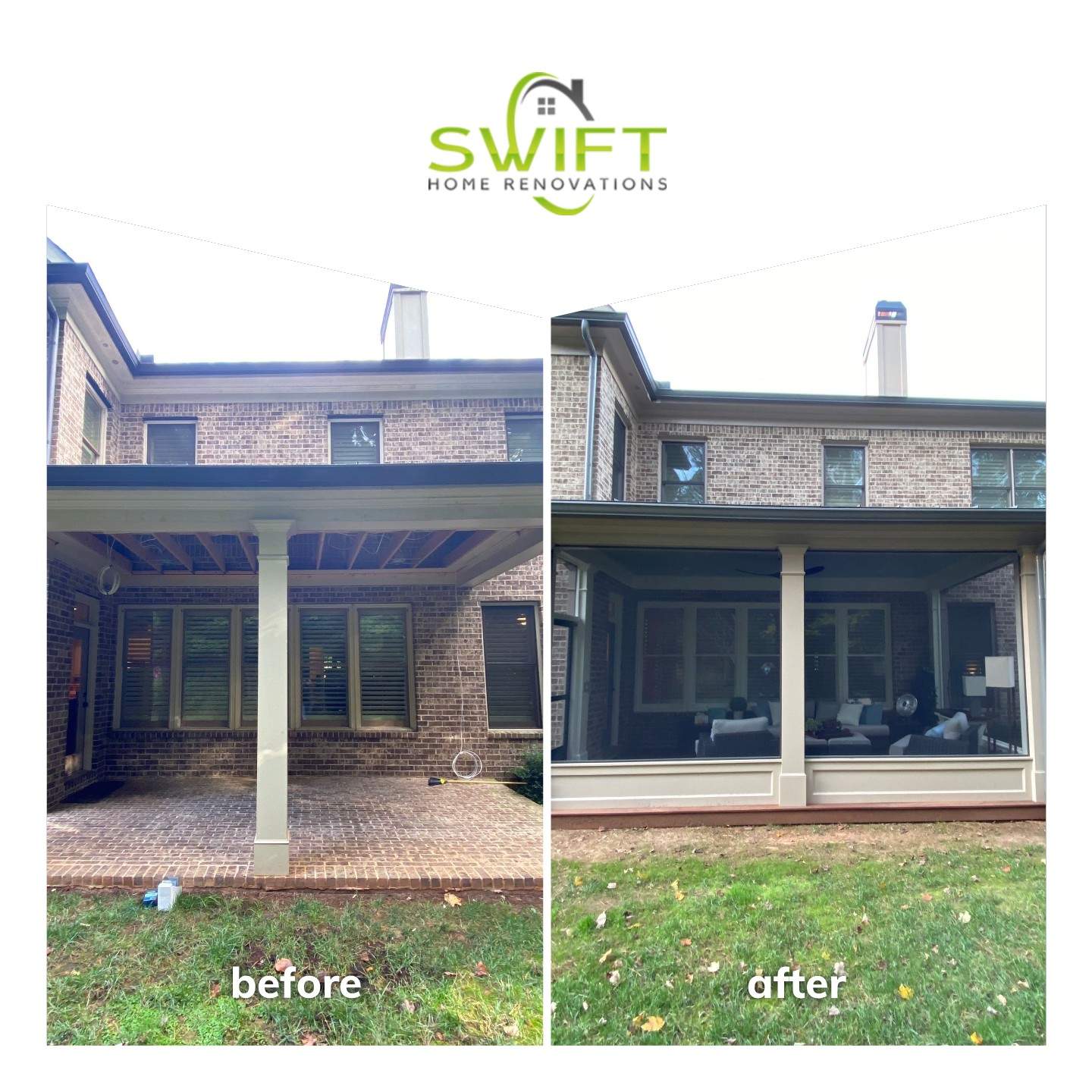 Custom Screened Porch and Deck Installation in Atlanta by Swift Home Renovations